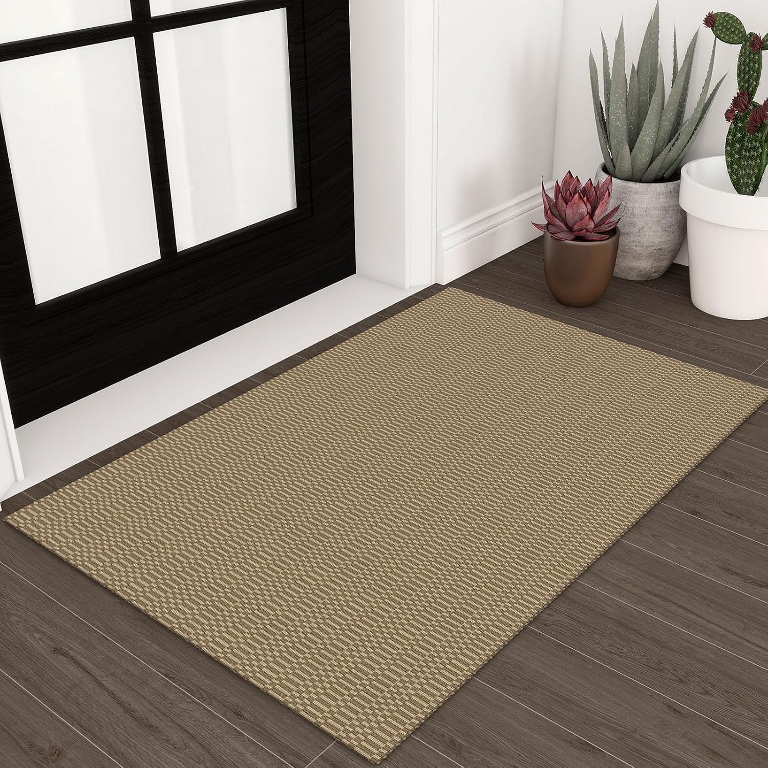 Detalle de KOZYFLY Area Rug 6x9 ft washable braided cotton rug 🏠