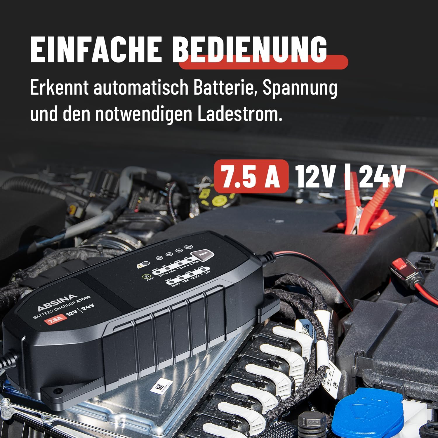 Detalle de ABSINA A7500 Batterieladegerät 7,5 A