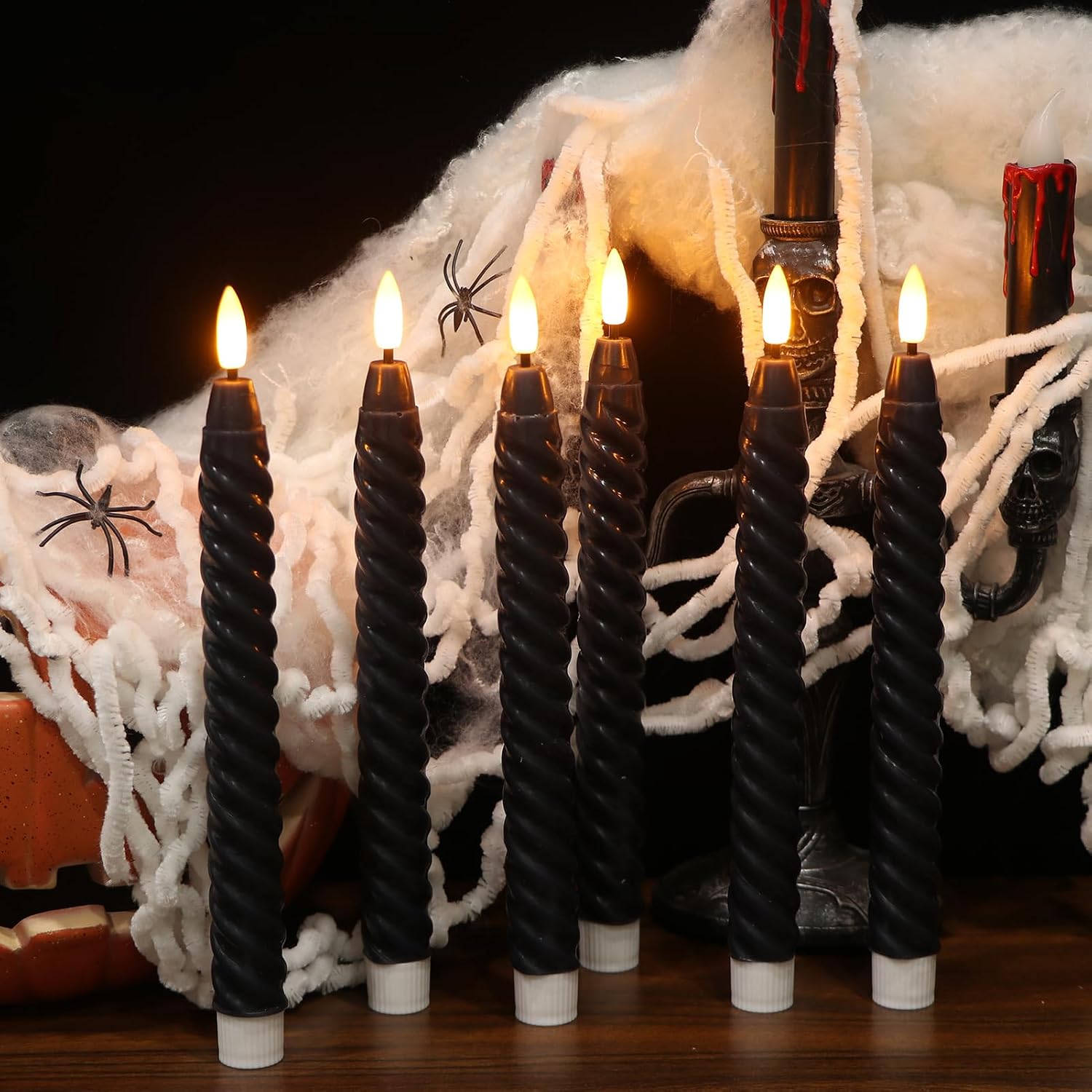 Detalle de Lasumora Flameless Taper Candles, Real Wax