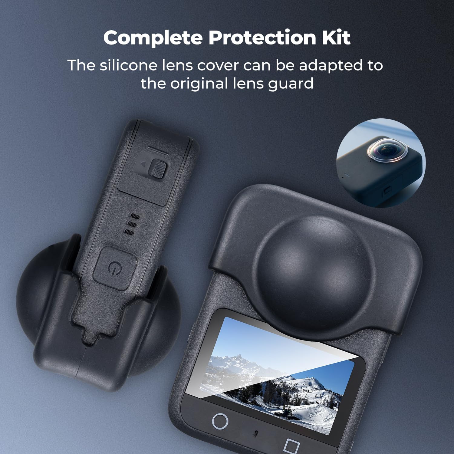 Detalle 2 de K&F CONCEPT Silikon-Schutzhülle inkl. Displayschutz für DJI Osmo 360