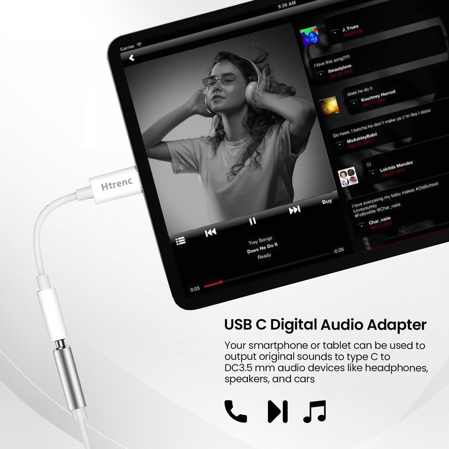 Thumbnail 6 de USB C to 3.5mm Headphone Jack Adapter 2-Pack