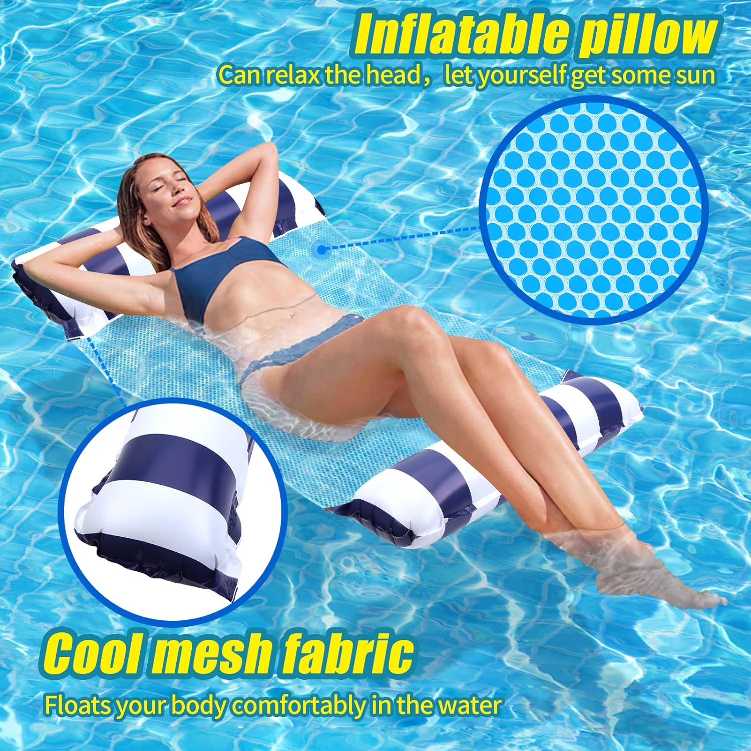 Detalle de Arbolisse Luftmatratze Pool Zubehör Spaß – 4-in-1 Wasserhängematte, 2 Stück