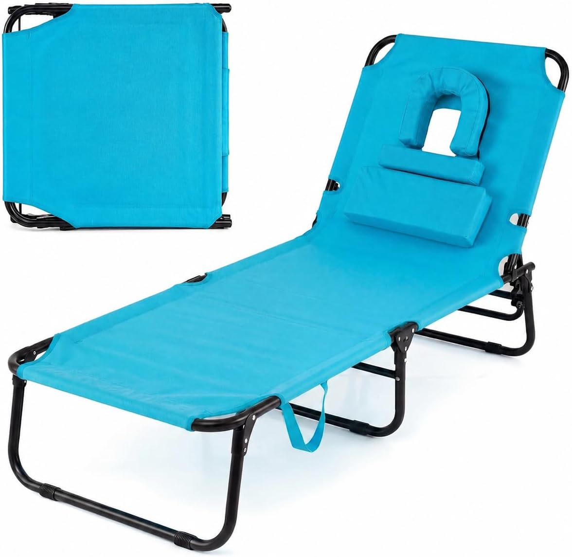 Detalle de Gotoplay Folding Beach Lounger, Navy
