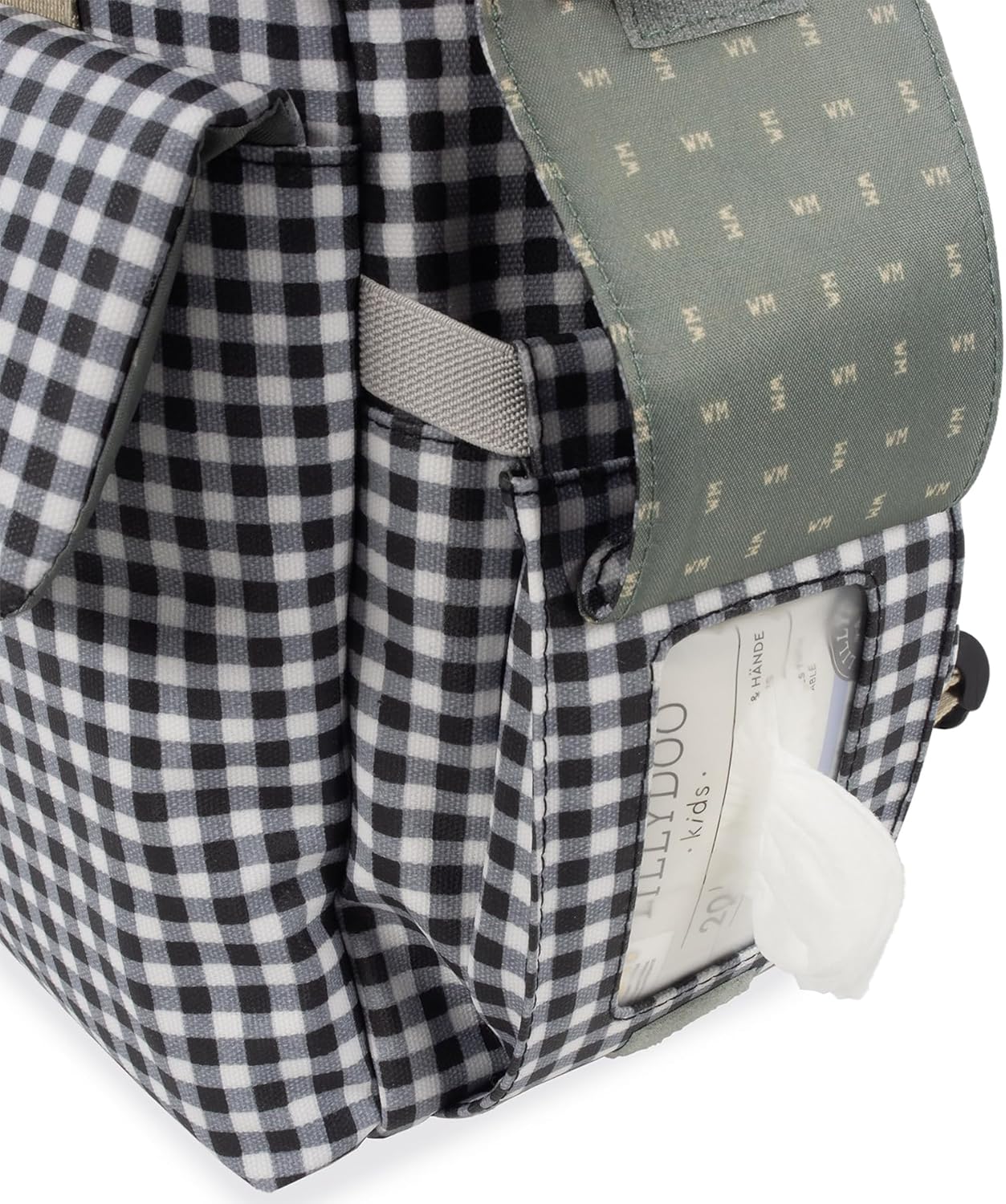Detalle 2 de Walking Mum borsa zaino I Love Vichy 37 cm