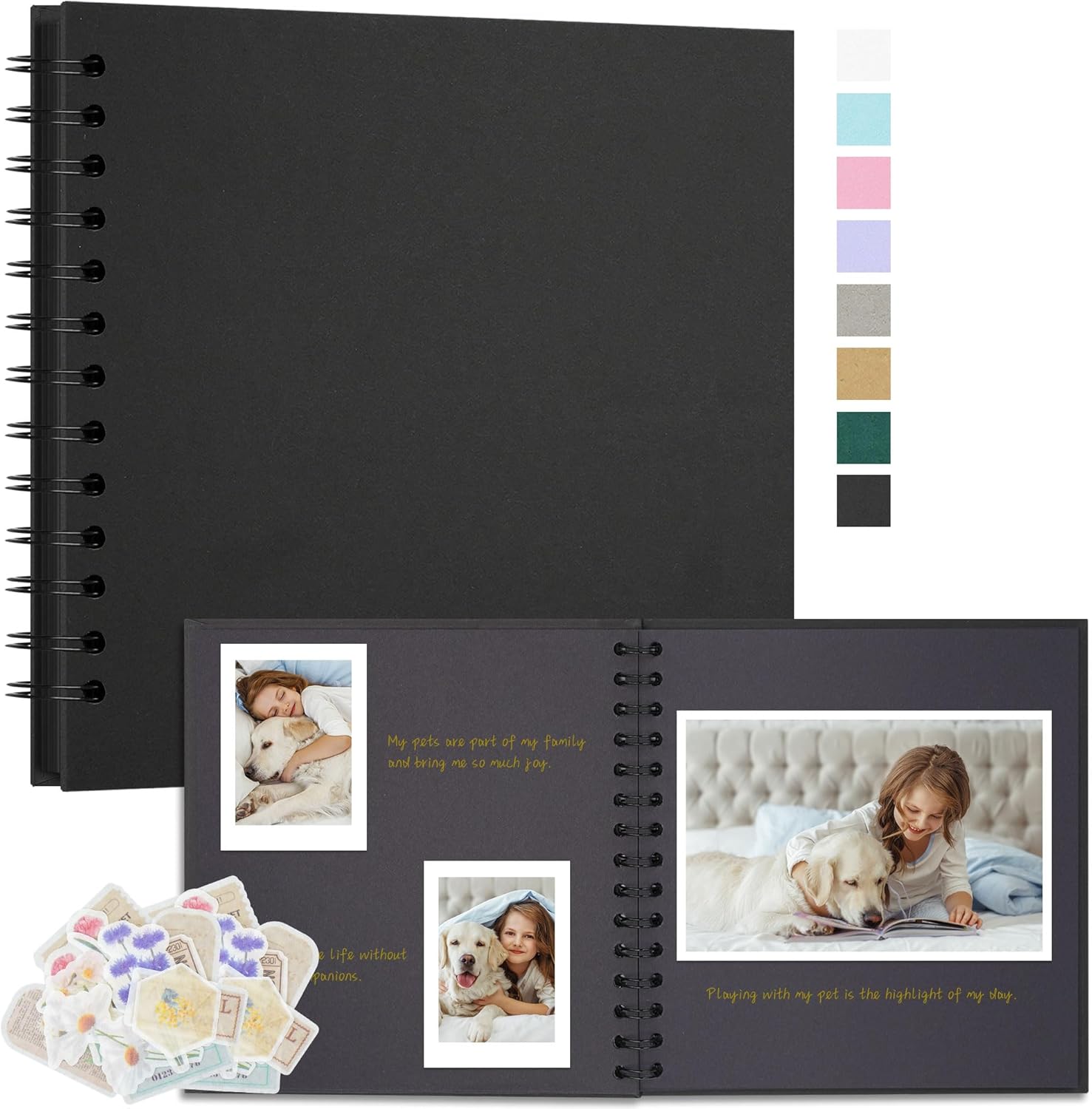 Remowith Fotoalbum Zum Selbstgestalten 18x18 cm – DIY Scrapbook mit 40 Seiten