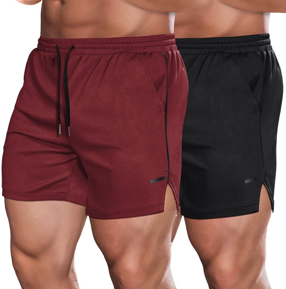 Detalle de COOFANDY 2 Pack Gym Workout Shorts 5 Inch