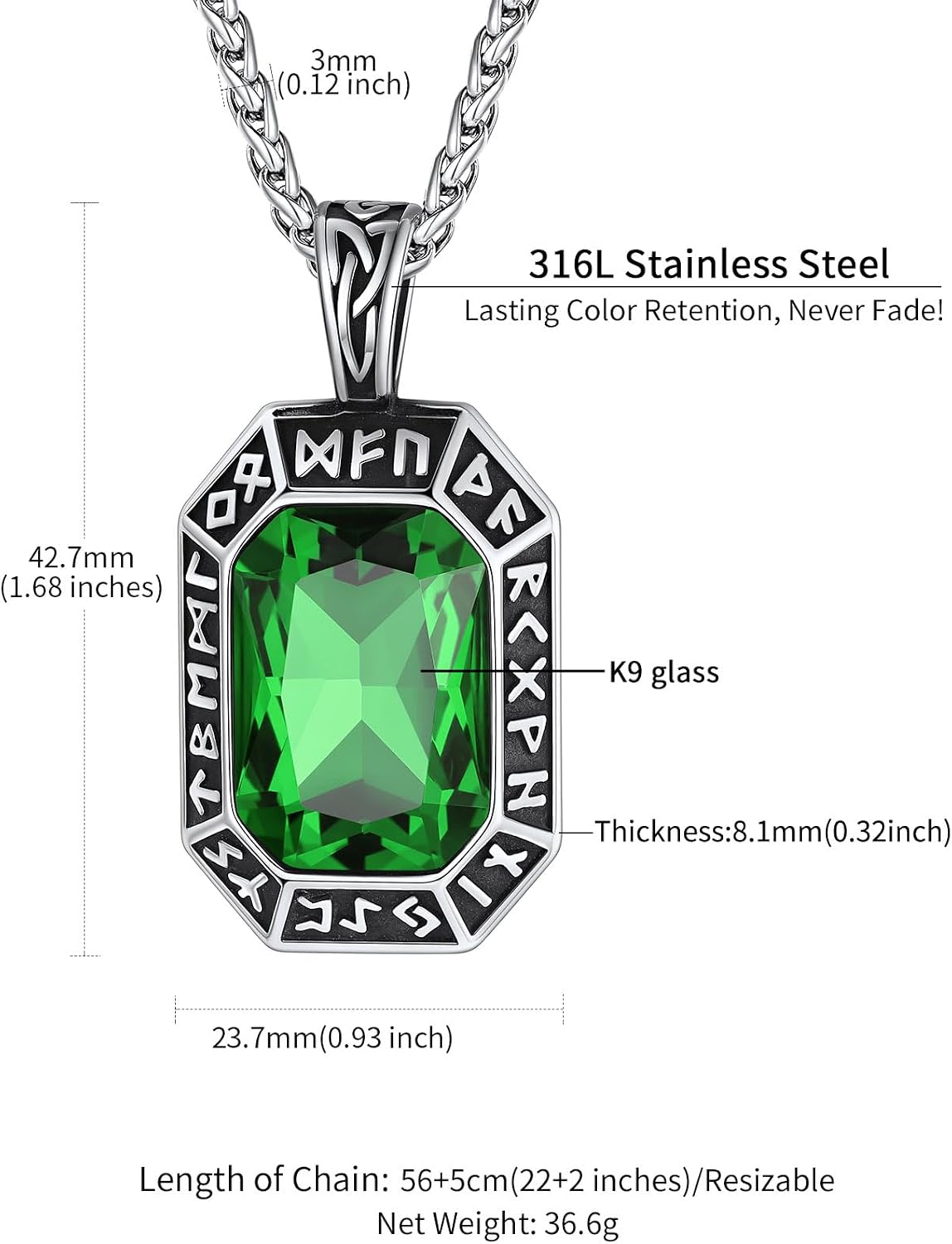 Detalle 2 de ChainsHouse Collier Rune 55 cm