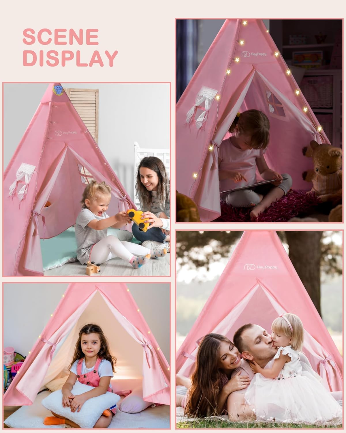 Detalle 2 de Heypappy Tipi Infantil con colchón 186 cm