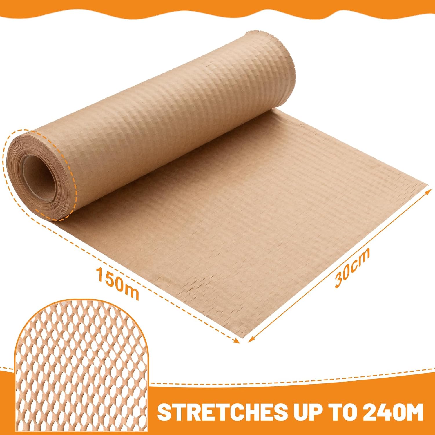 Detalle 2 de Honeycomb Packaging Paper Roll 150M x 30cm