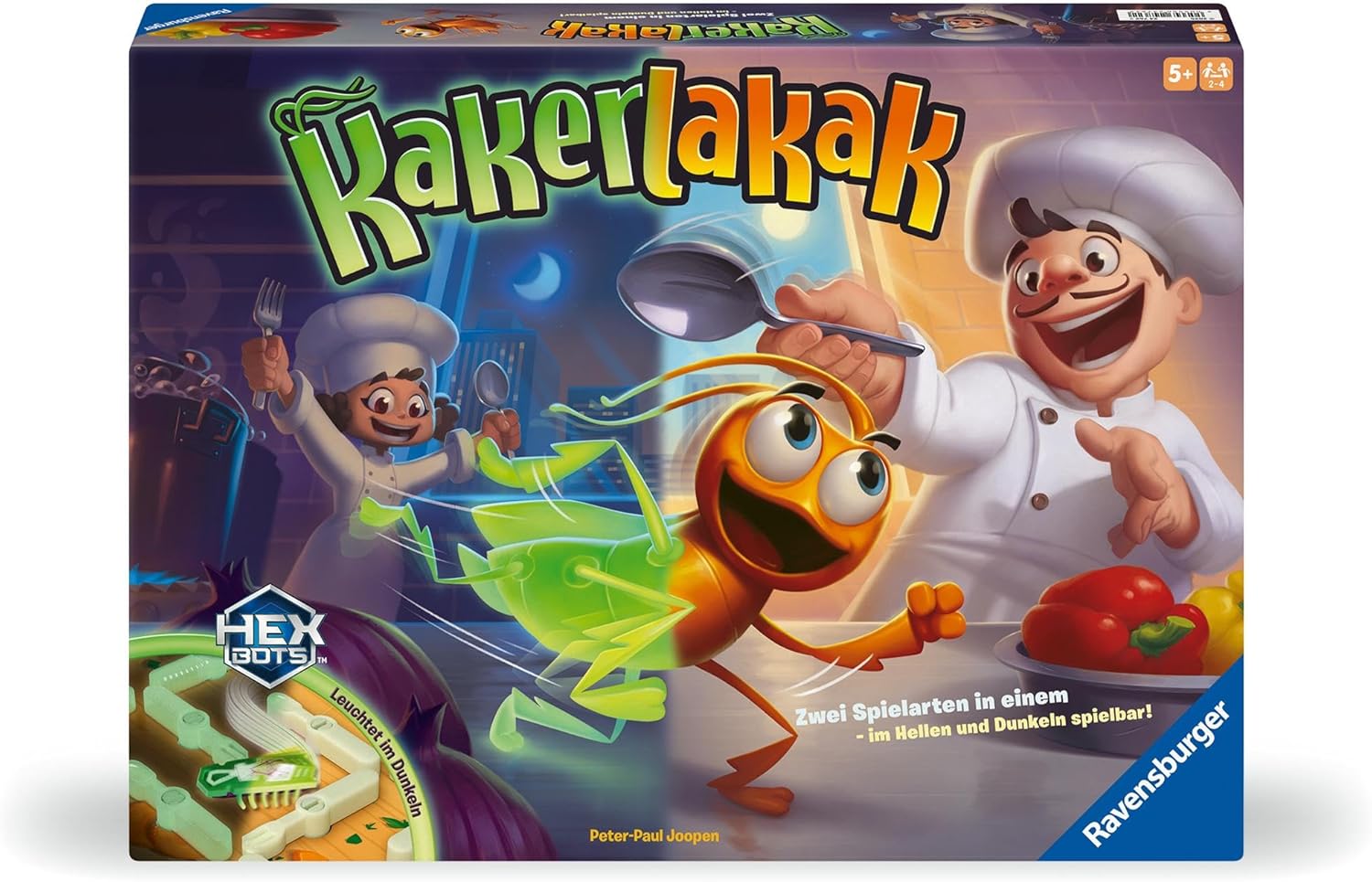 Detalle 2 de Ravensburger 24762 Cockroach Glow in The Dark – Jeu d’action lumineux pour 2 à 4 joueurs