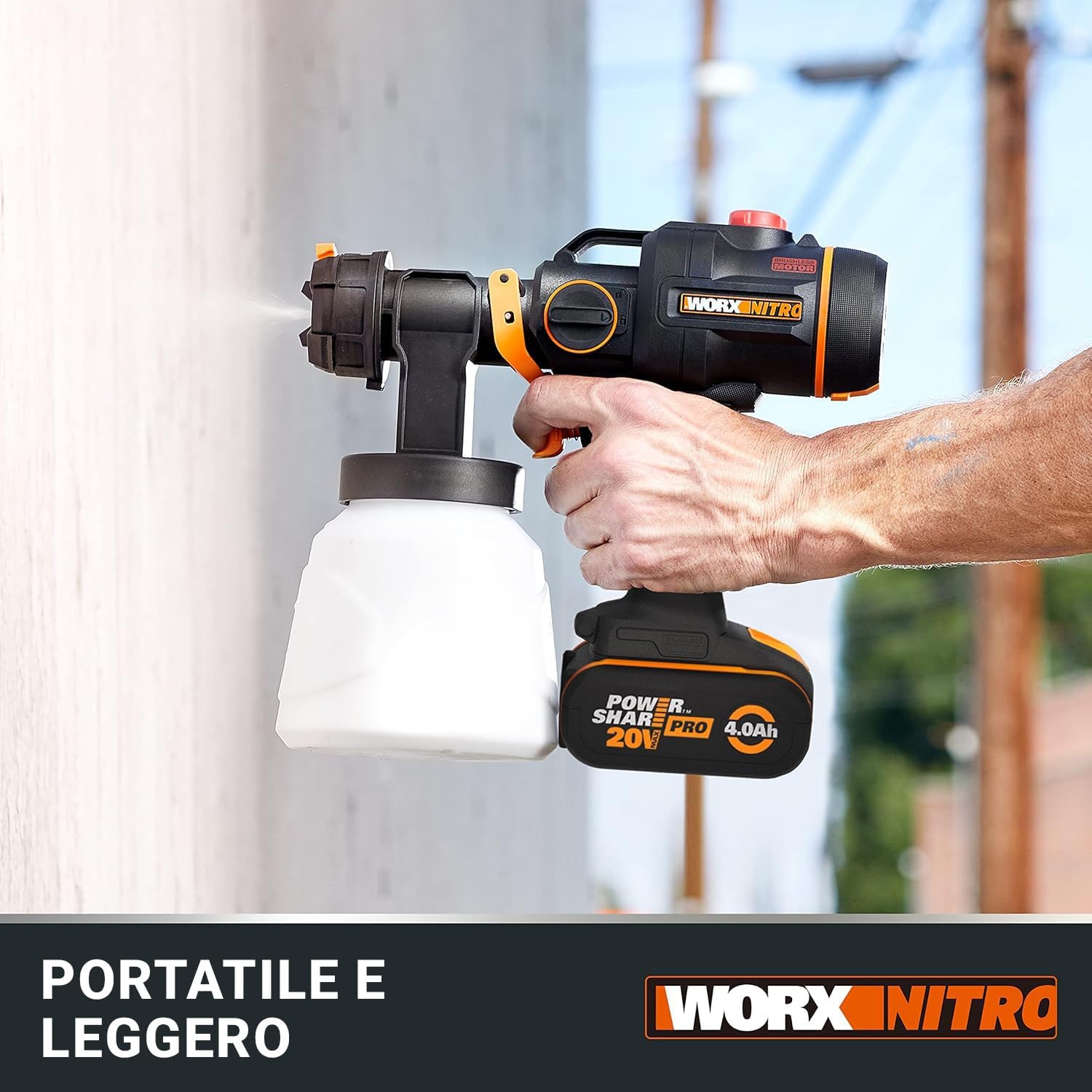 Thumbnail 3 de WORX WX020.9 spruzzatore per vernice HVLP senza fili 18 V (20 V MAX) – nero