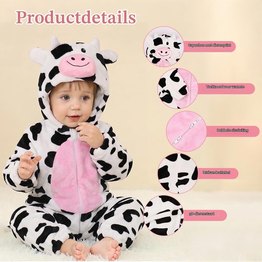 Detalle de Alaoo 5083710 babyromper met dinosauruscapuchon voor winter en verkleden