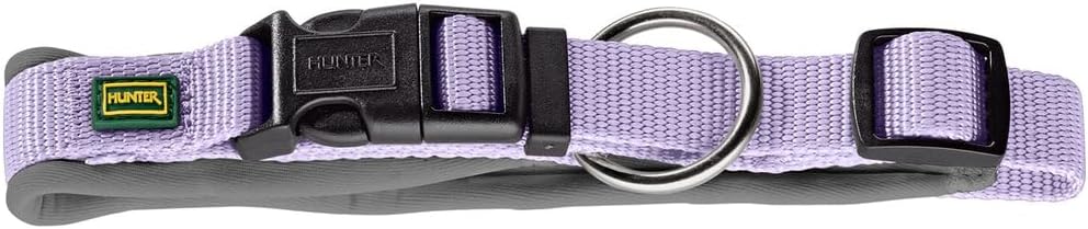 Detalle de Hunter Hundehalsung NEOPREN Vario Plus – Größe L-XL, Lavendel/Grau, 2,5 cm breit