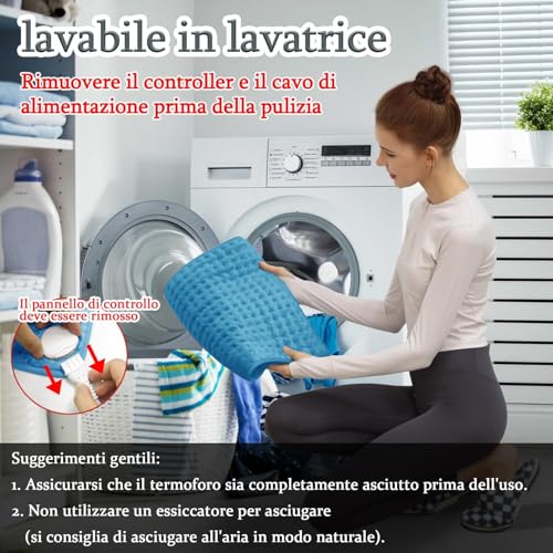 Detalle de Letitwell Termoforo Elettrico 30×60 cm: caldo morbido per schiena, collo, spalle e addome