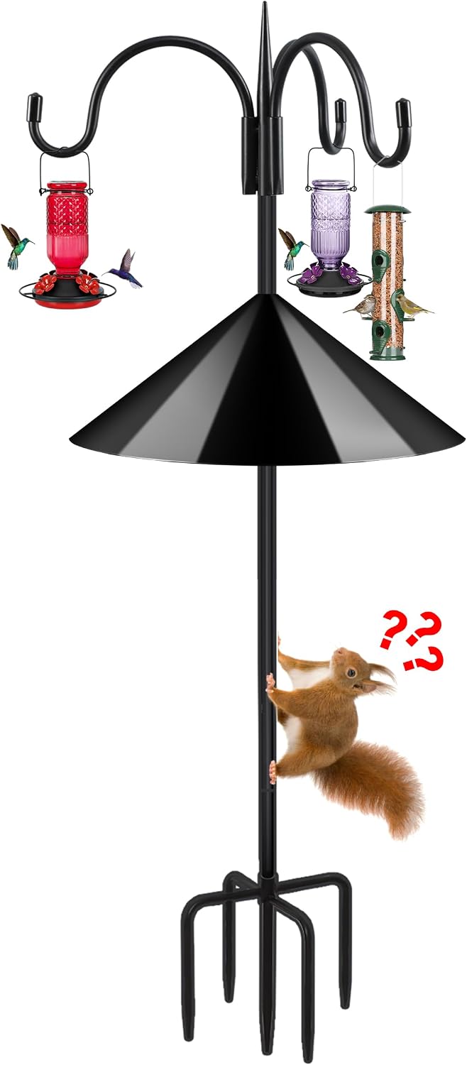 Detalle de FEED GARDEN JC-3GMYG-92-1 Shepherd’s Hook, 92-Inch Pole with Triple Hooks