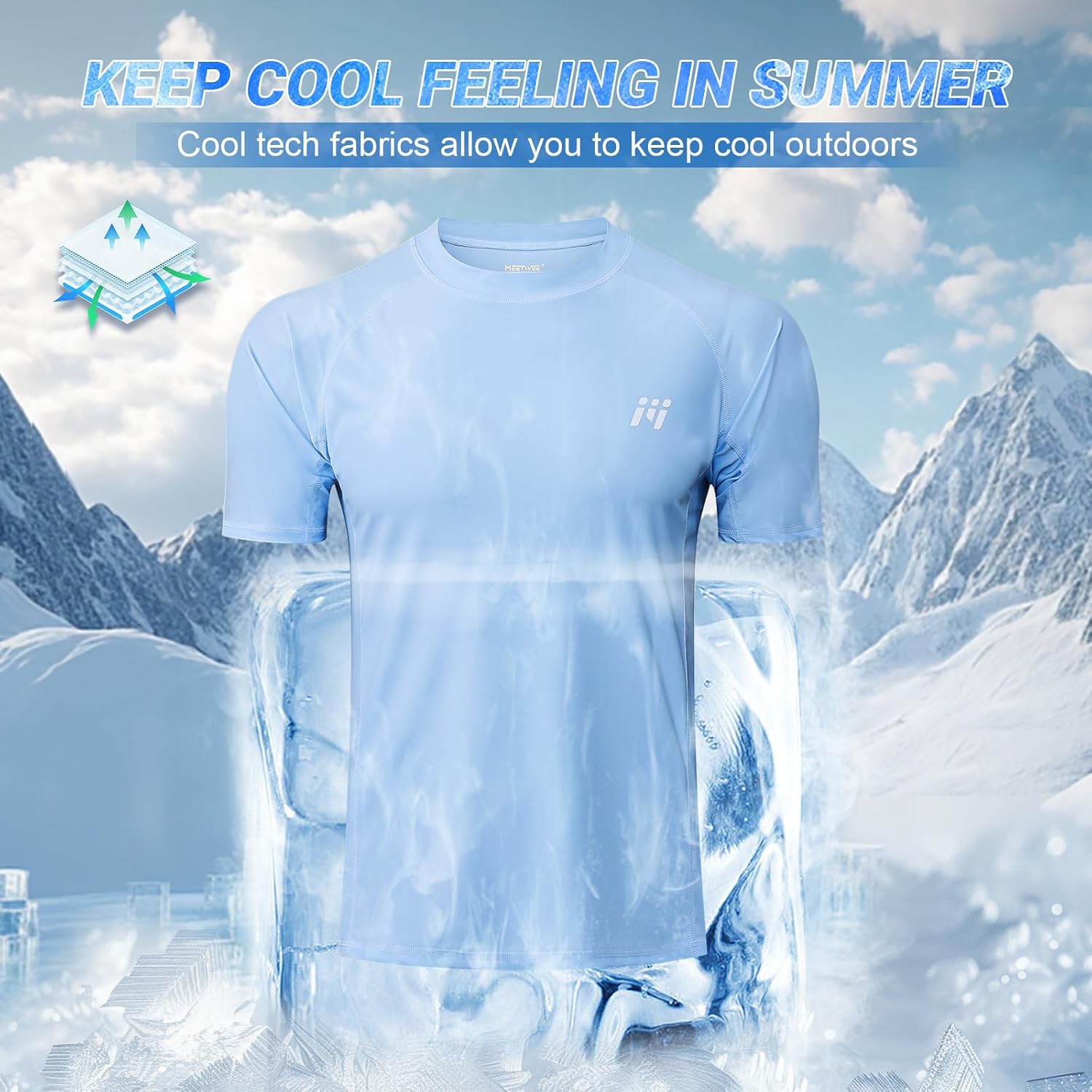 Detalle de MEETWEE Rash Guard da Uomo a Maniche Lunghe UPF 50+ in Nylon/Spandex: Protezione solare, asciugatura rapida e comfort per nuoto e sport acquatici