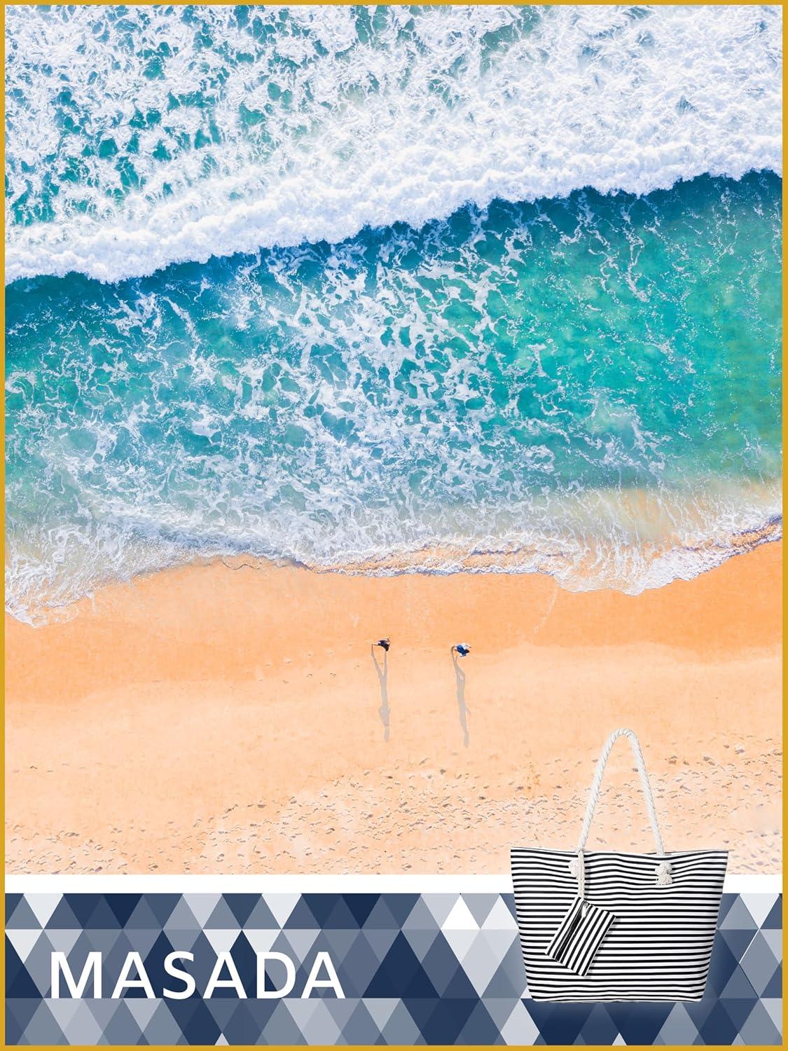 Thumbnail 5 de MASADA Badetasche XXL Familie Strandtasche Damen Beach Bag groß mit Reißverschluss – Small black stripes