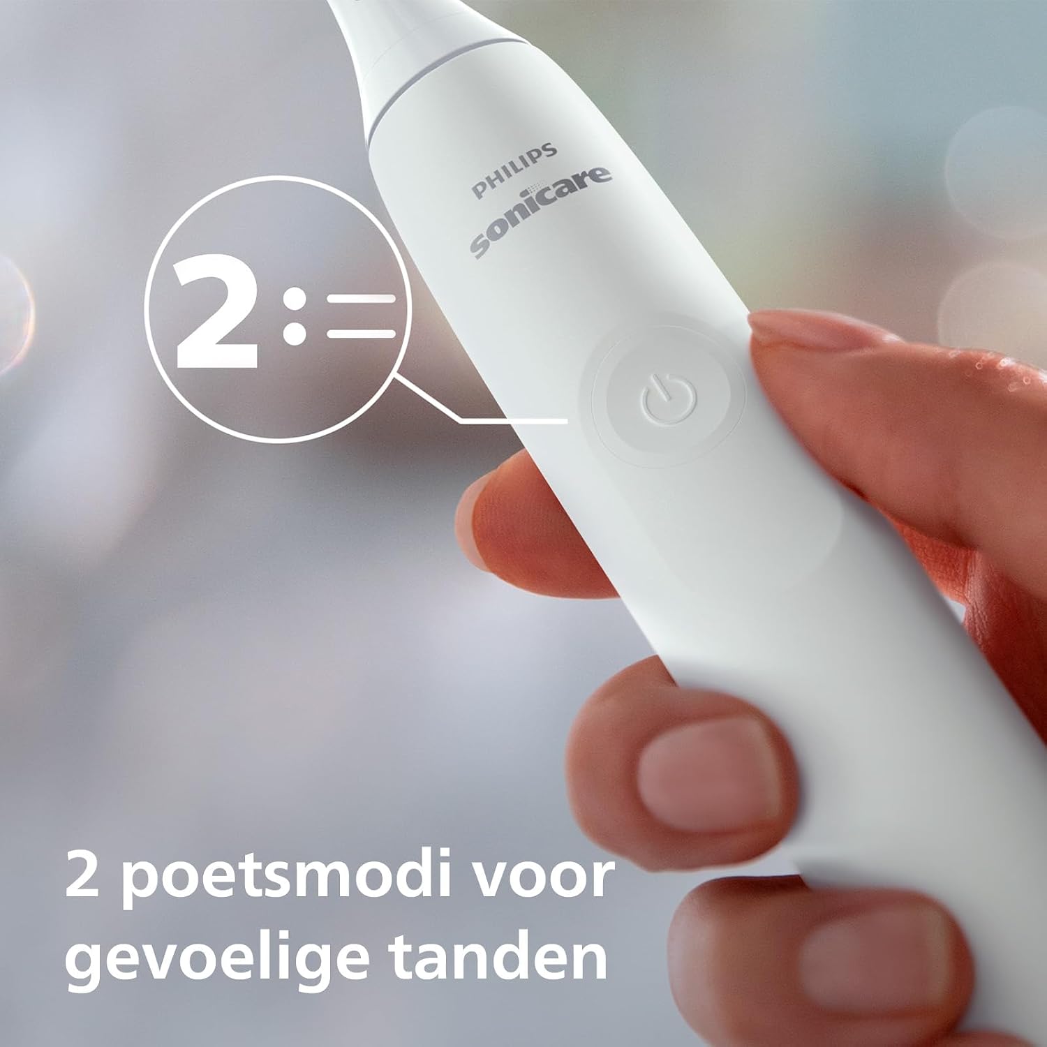 Detalle de Philips Sonicare 4100 HX3683/33 elektrische tandenborstel met W2-opzetborstel