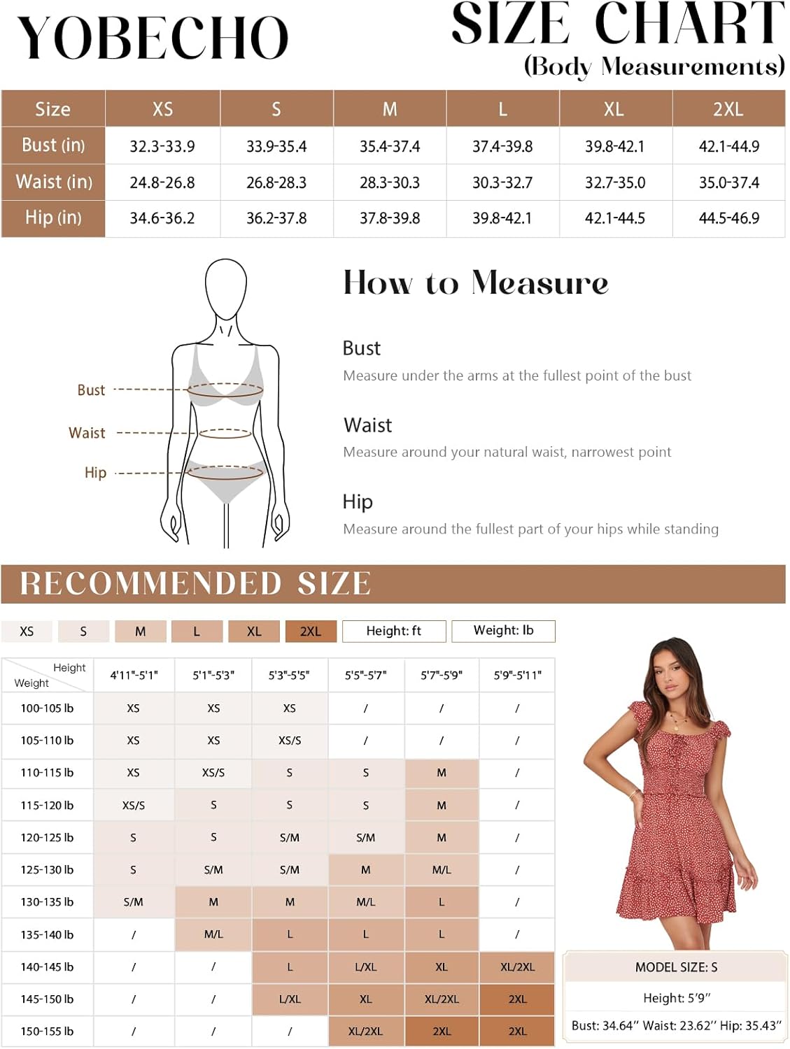 Thumbnail 4 de YOBECHO Womens Summer Ruffle Sleeve Sweetheart Neckline Printing Dress