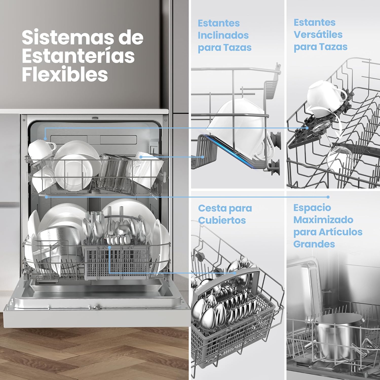 Thumbnail 5 de Comfee CDWPF1201PW-WE-EU Lavavajillas 60 cm