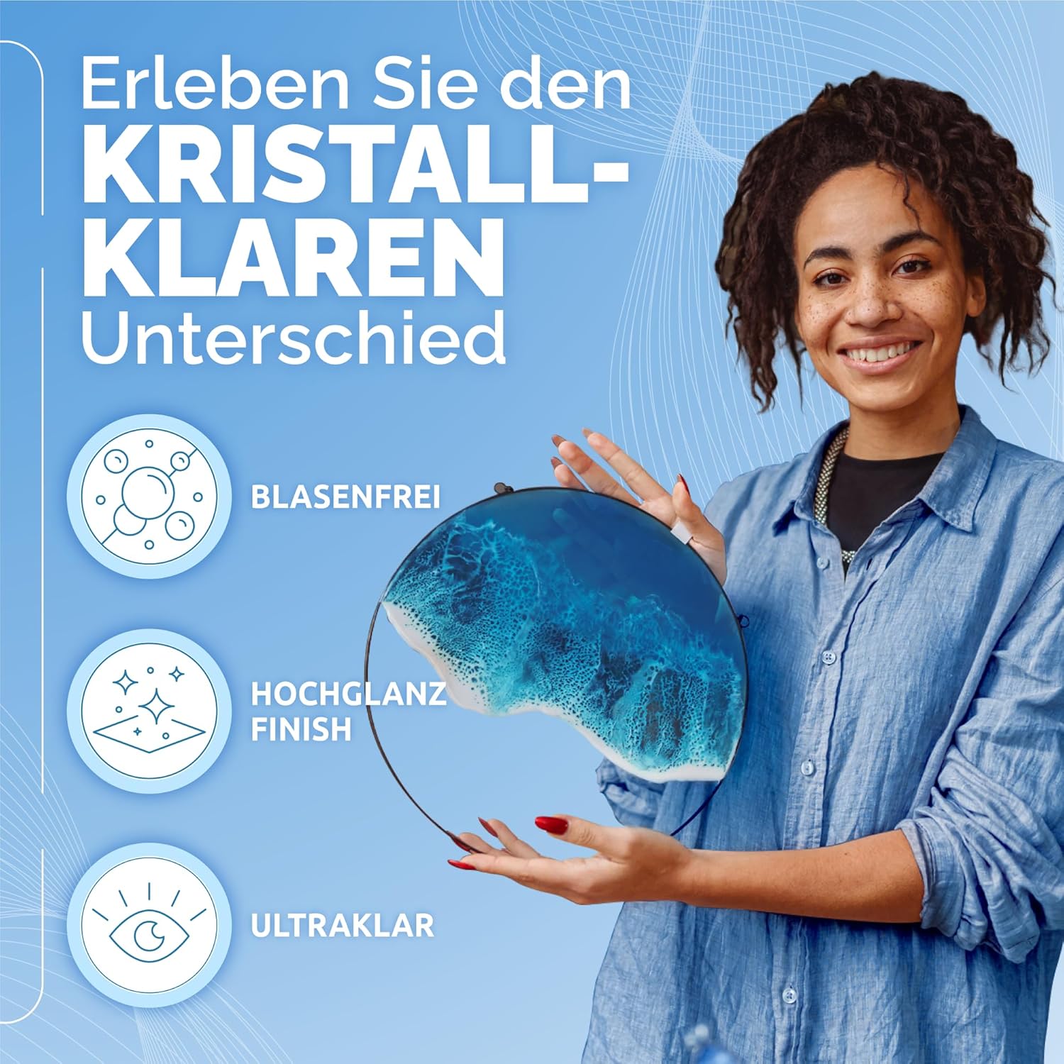 Thumbnail 1 de Craft Resin 8L Epoxidharz-Set (transparent) – Gießharz mit Härter im 1:1-Verhältnis für DIY, Untersetzer & Formen