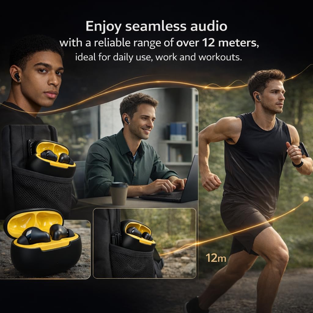 Thumbnail 3 de PWTEK Wireless Earbuds 2026 (Bluetooth 5.4) with IPX7, Touch Controls & USB-C Fast Charging