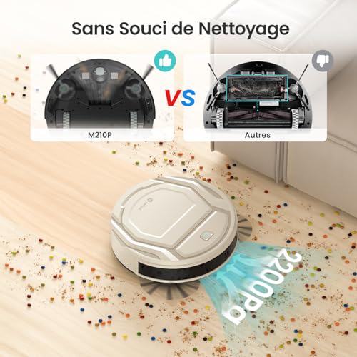 Thumbnail 5 de Lefant Aspirateur Robot M210P Champagne — Forte aspiration 2200Pa, 120 min, connexion WiFi/Bluetooth/Alexa