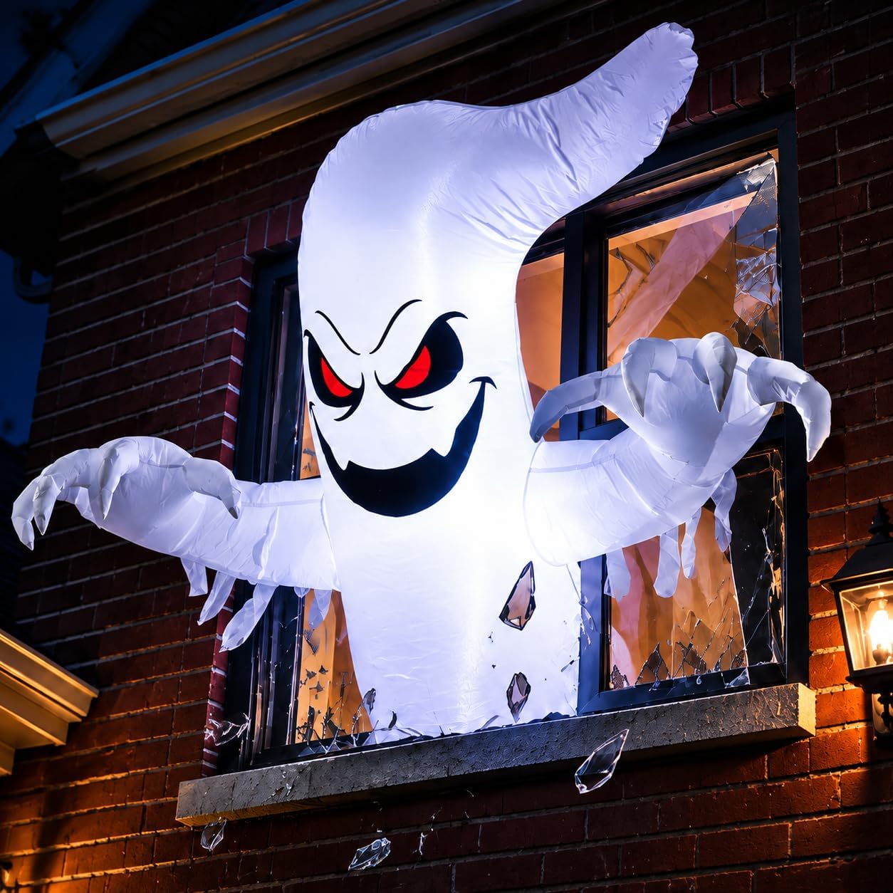 Detalle de LAASOFANI HI-Ghost-Flash 4.6 ft Inflatable Window Ghost with White LEDs