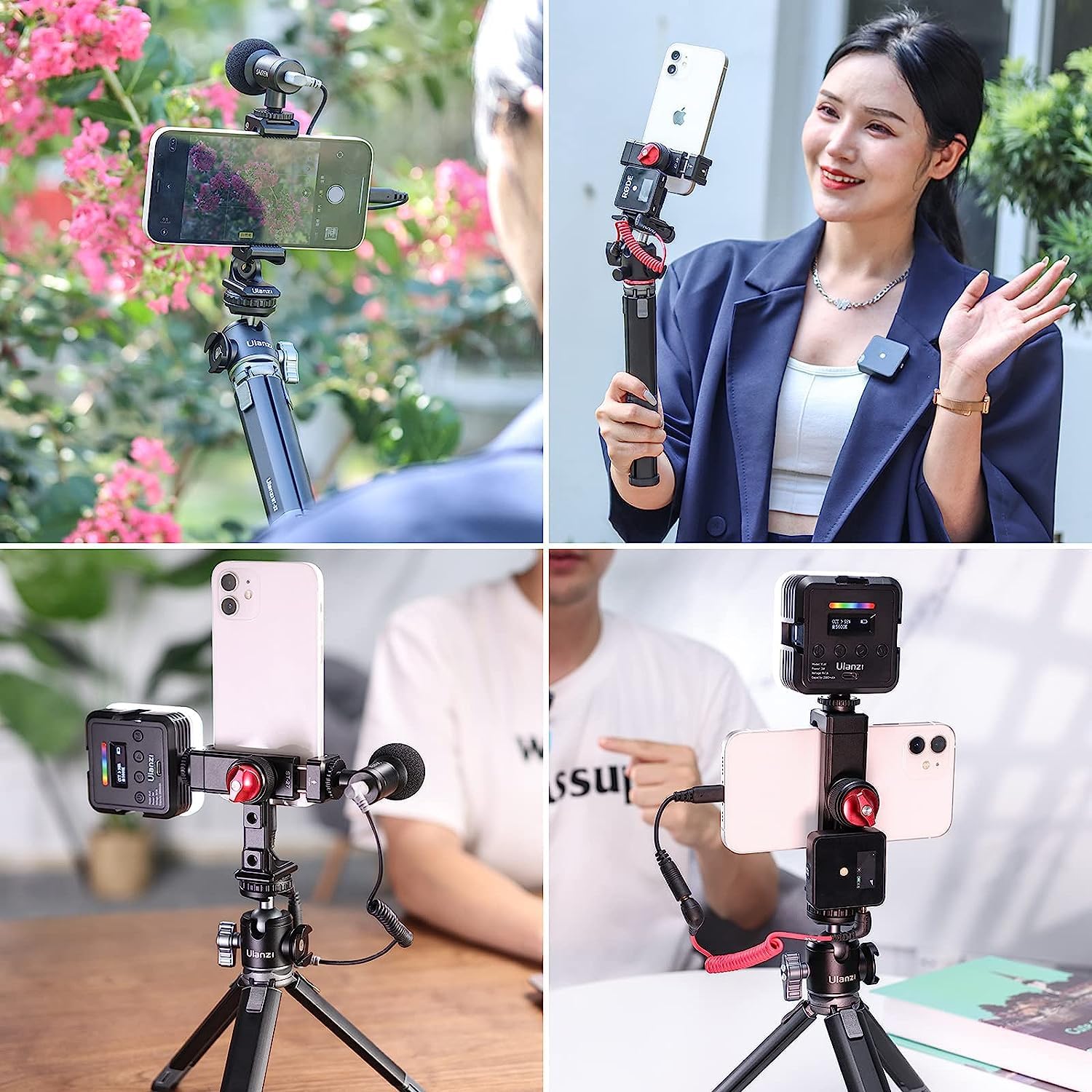 Thumbnail 5 de Metal Phone Tripod Mount 360° Smartphone Tripod Adapter for iPhone