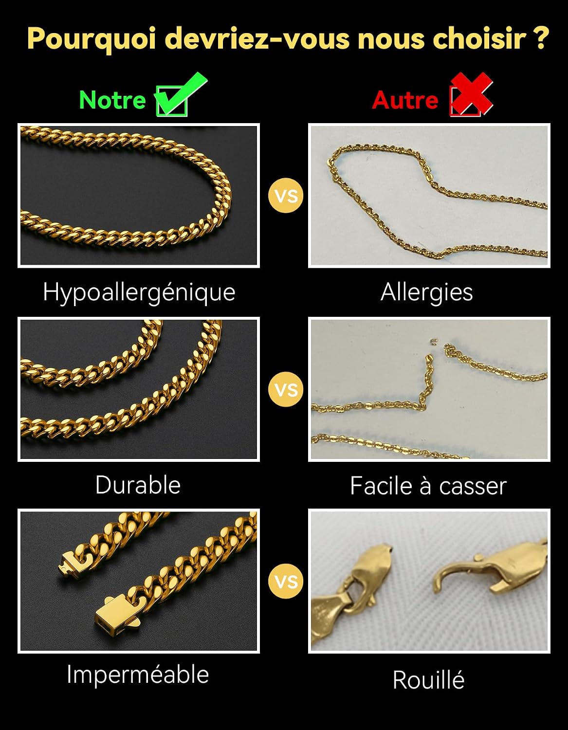 Thumbnail 4 de ChainsHouse Collier Chaine Homme 4 mm