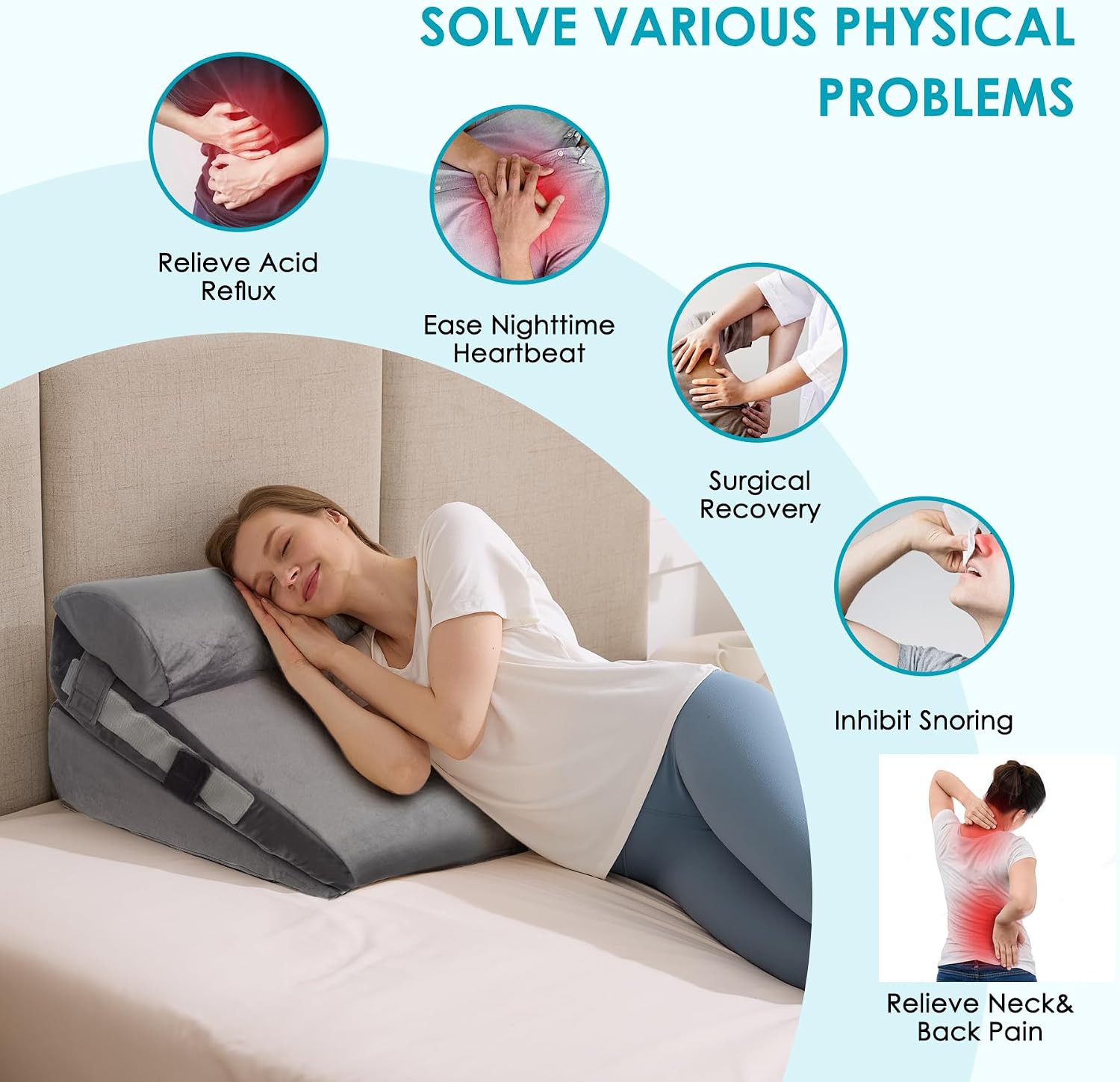Detalle de WGAKCED Wedge Pillow Set, 3-Piece