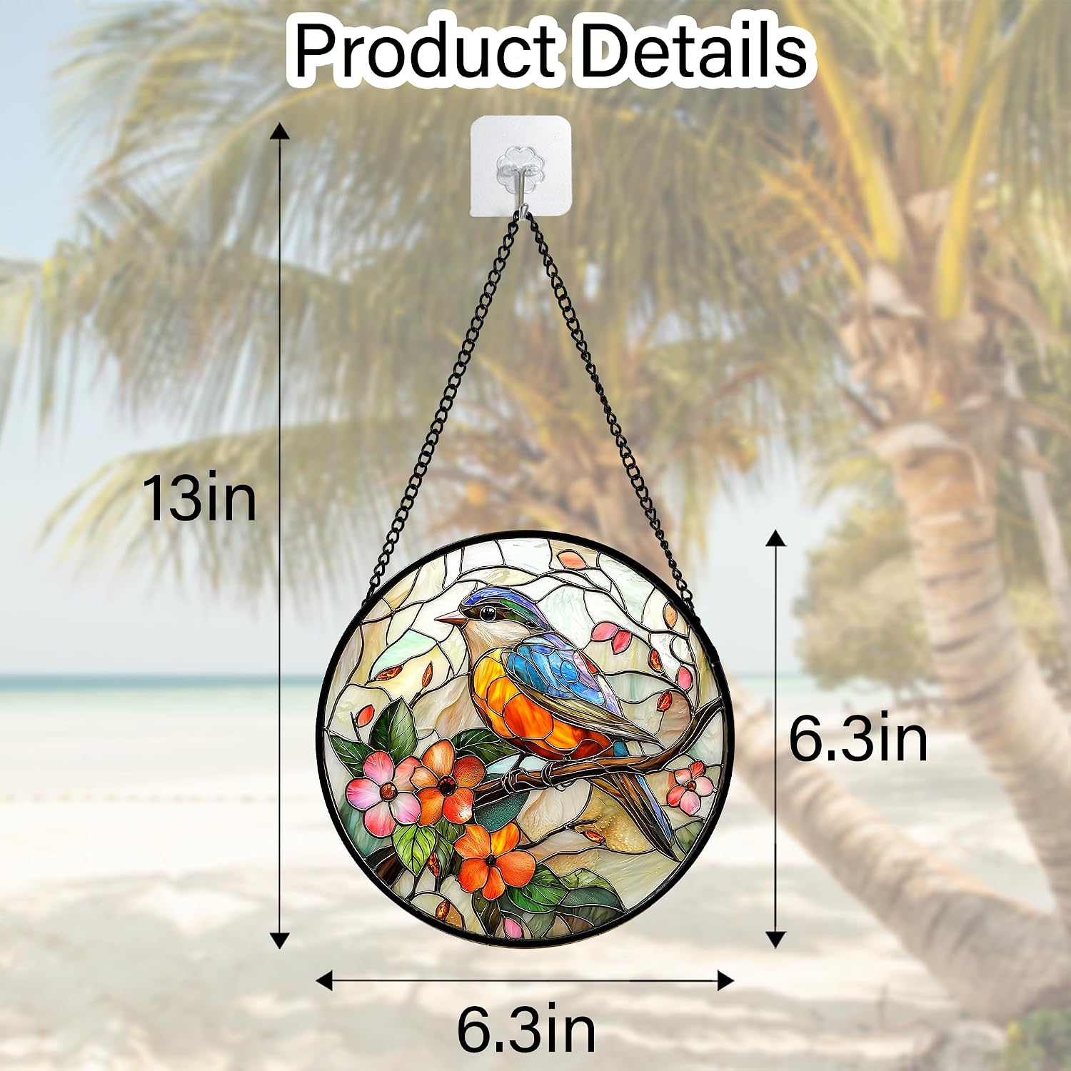 Detalle de Stained Glass Suncatcher, 6.3-Inch
