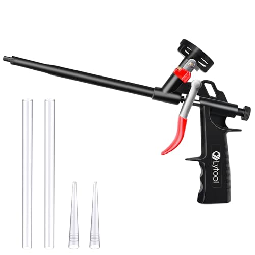 Lytool Pistolet Mousse Polyuréthane Sans-Nettoyage – Tout Métal, vanne intégrée