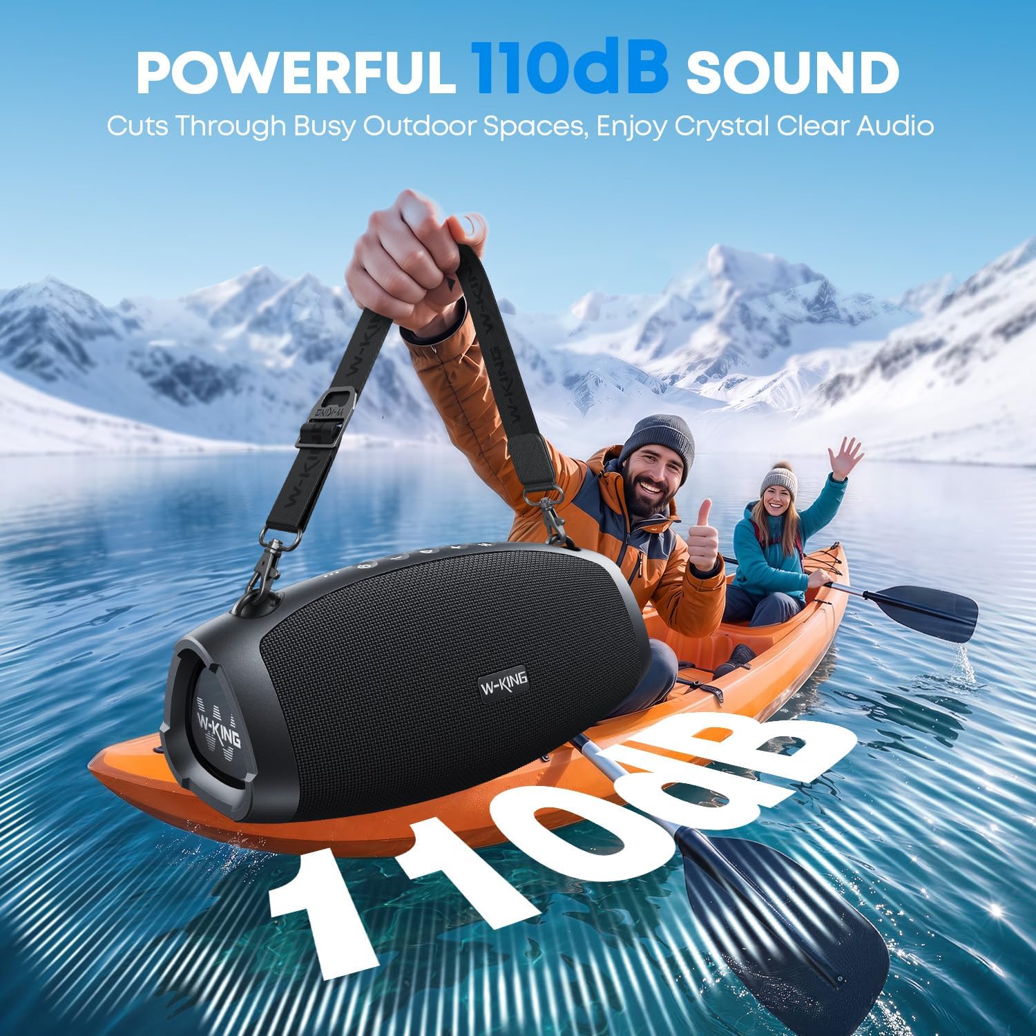Detalle 2 de W-KING X10 Bluetooth Speaker, 120W Max, IPX6, Triple Passive Radiators