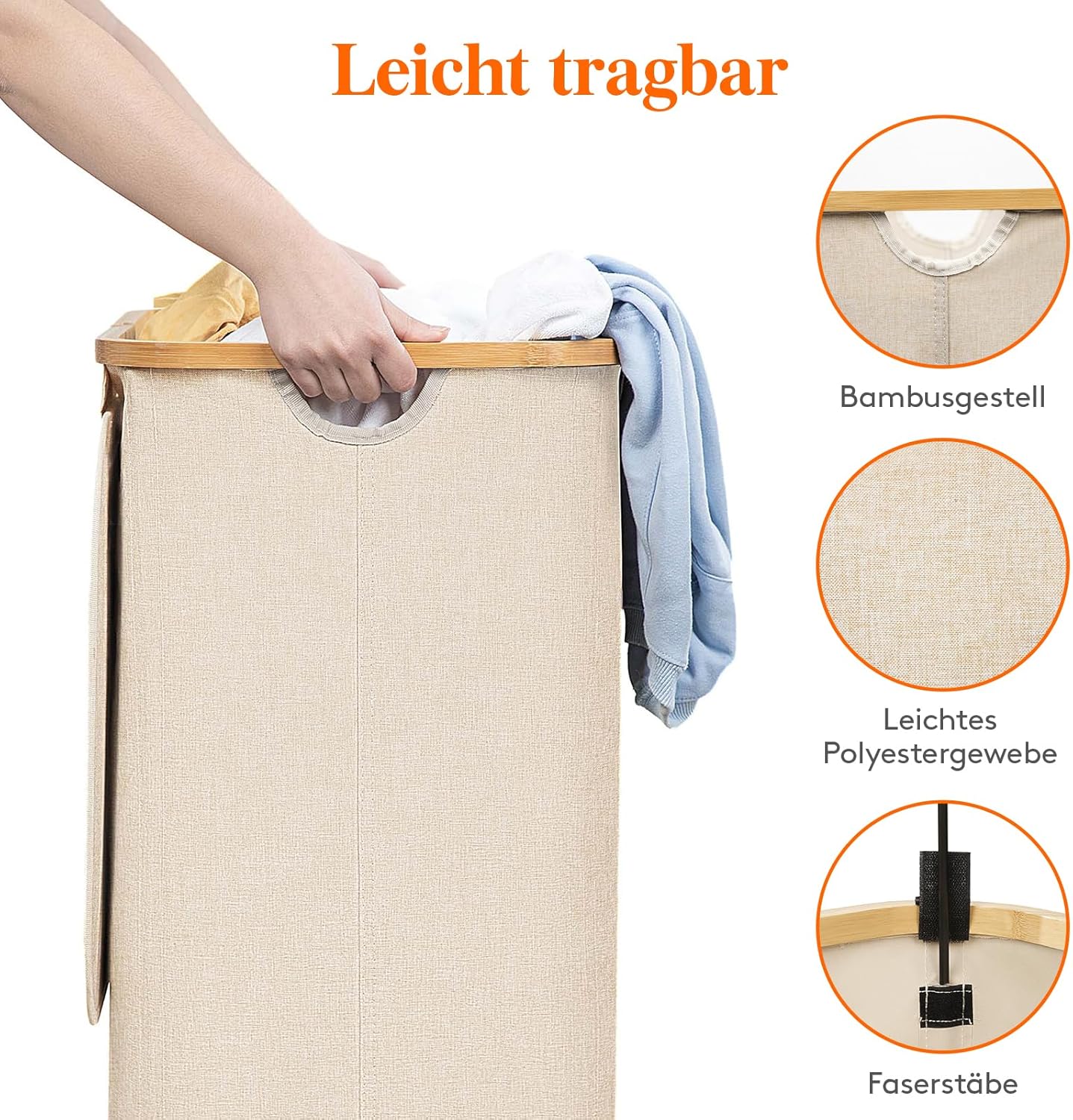 Thumbnail 5 de Lifewit 100L Wäschekorb mit Deckel