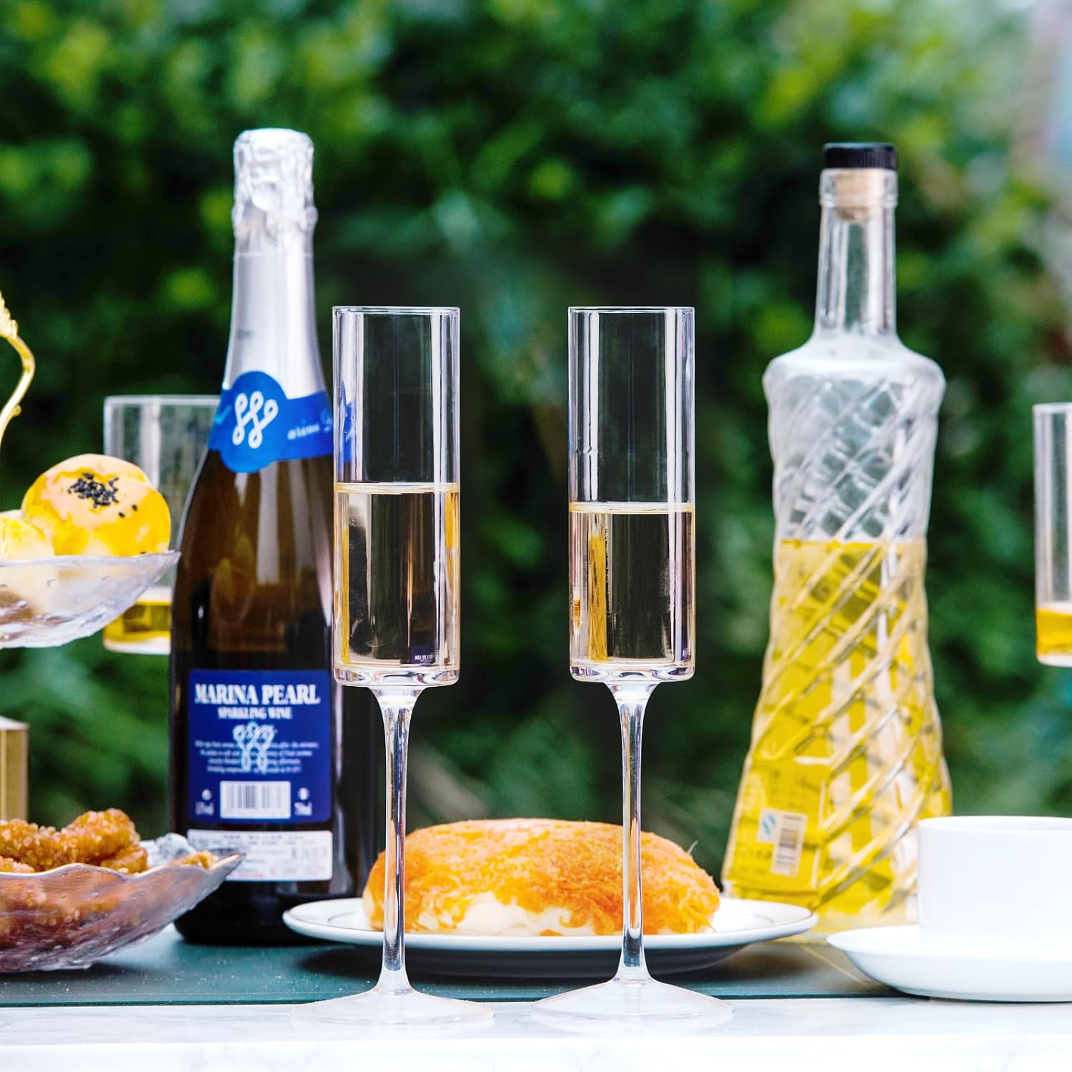 Detalle 2 de BACLIFE Crystal Champagne Flutes Set of 6 ⚡