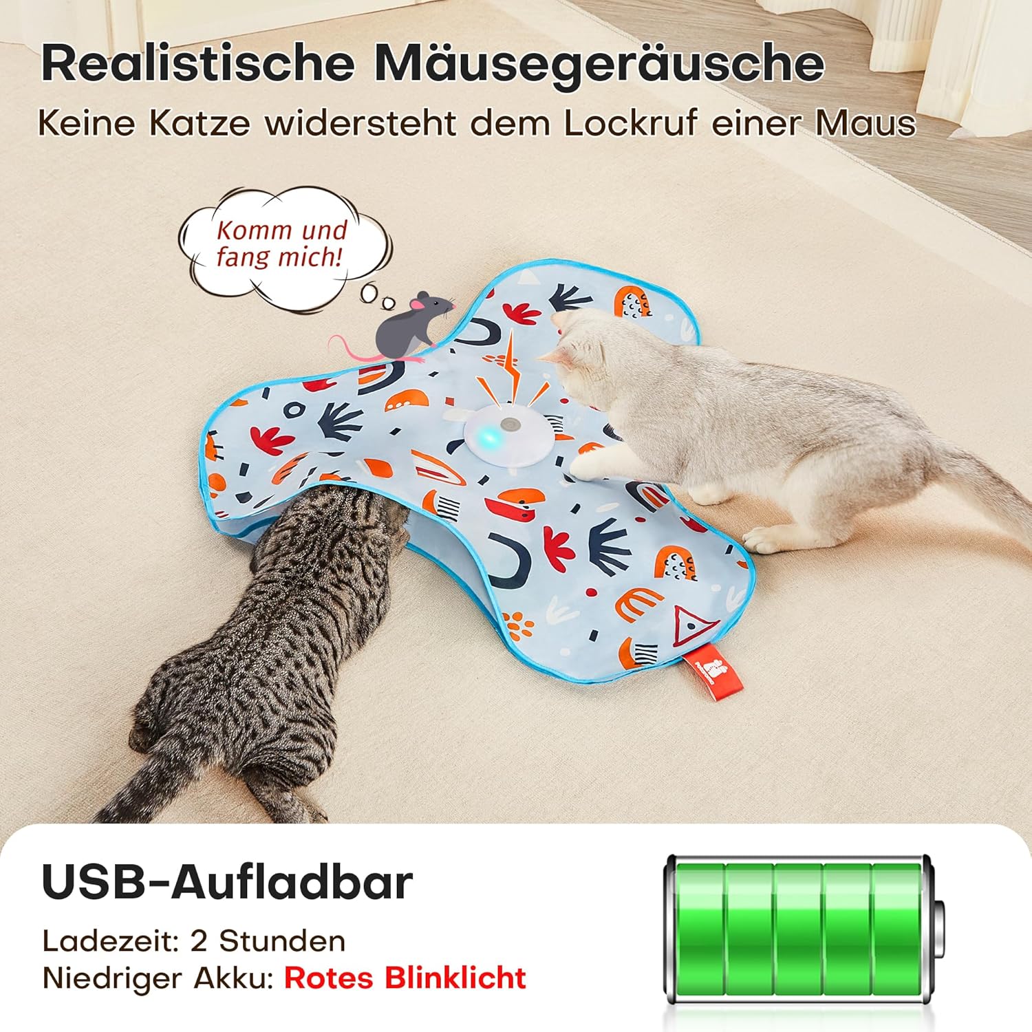 Thumbnail 4 de Potaroma Interaktives Katzenspielzeug 2 Stunden 🐱