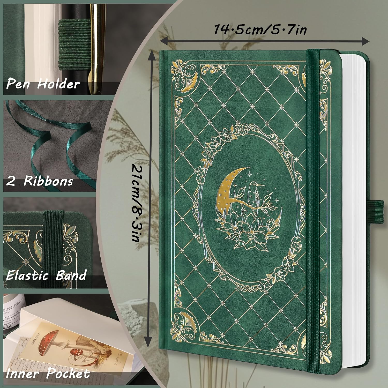 Thumbnail 1 de MGGAO Lined Journal Notebook – A5 Hardcover, 320 Pages, 100 GSM, for Writing