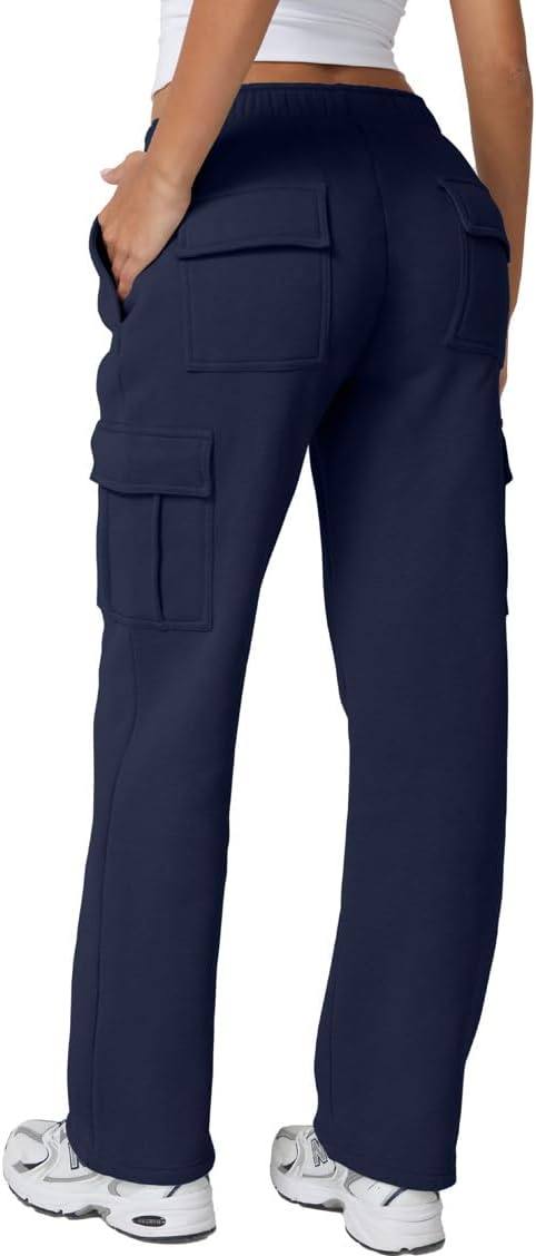 Detalle de QINSEN Women's Cargo Sweatpants, 31-Inch Inseam