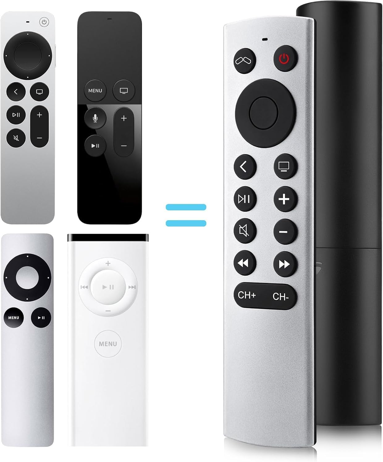 Detalle de LOUTOC apletv Infrared Remote for Apple TV 4K/HD, 11 Buttons, ABS