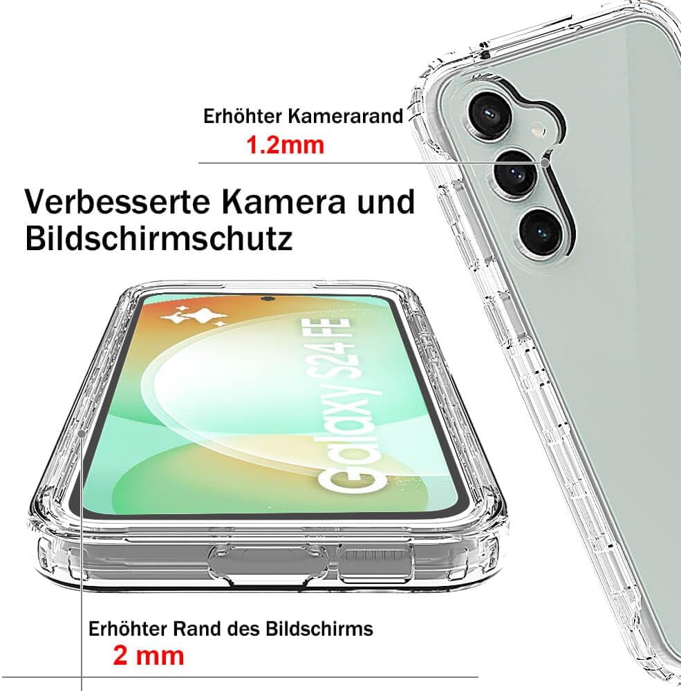 Thumbnail 4 de Leedia Coque de protection complète transparente pour Samsung Galaxy S24 FE 6,65" – 360° anti-chocs avec film d’écran intégré