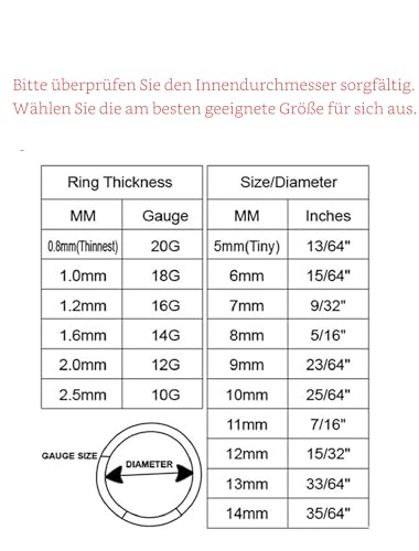 Detalle 2 de Popuhoops 0,8 mm Silbern Nasenring – 8 mm InnenØ, Clicker, 316L Chirurgenstahl