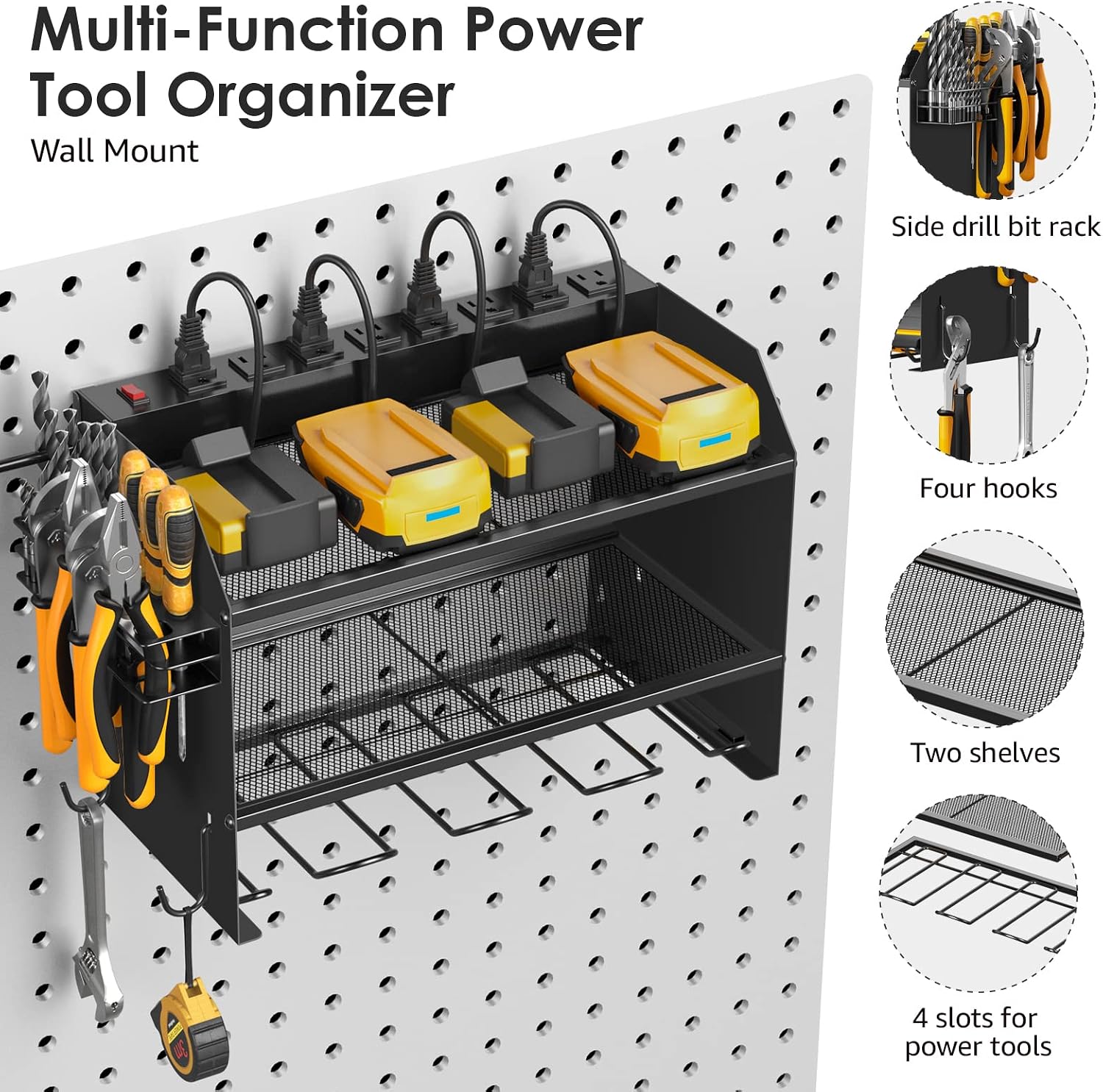 Thumbnail 5 de CCCEI Wall-Mount Tool Charging Organizer, 3-Tier