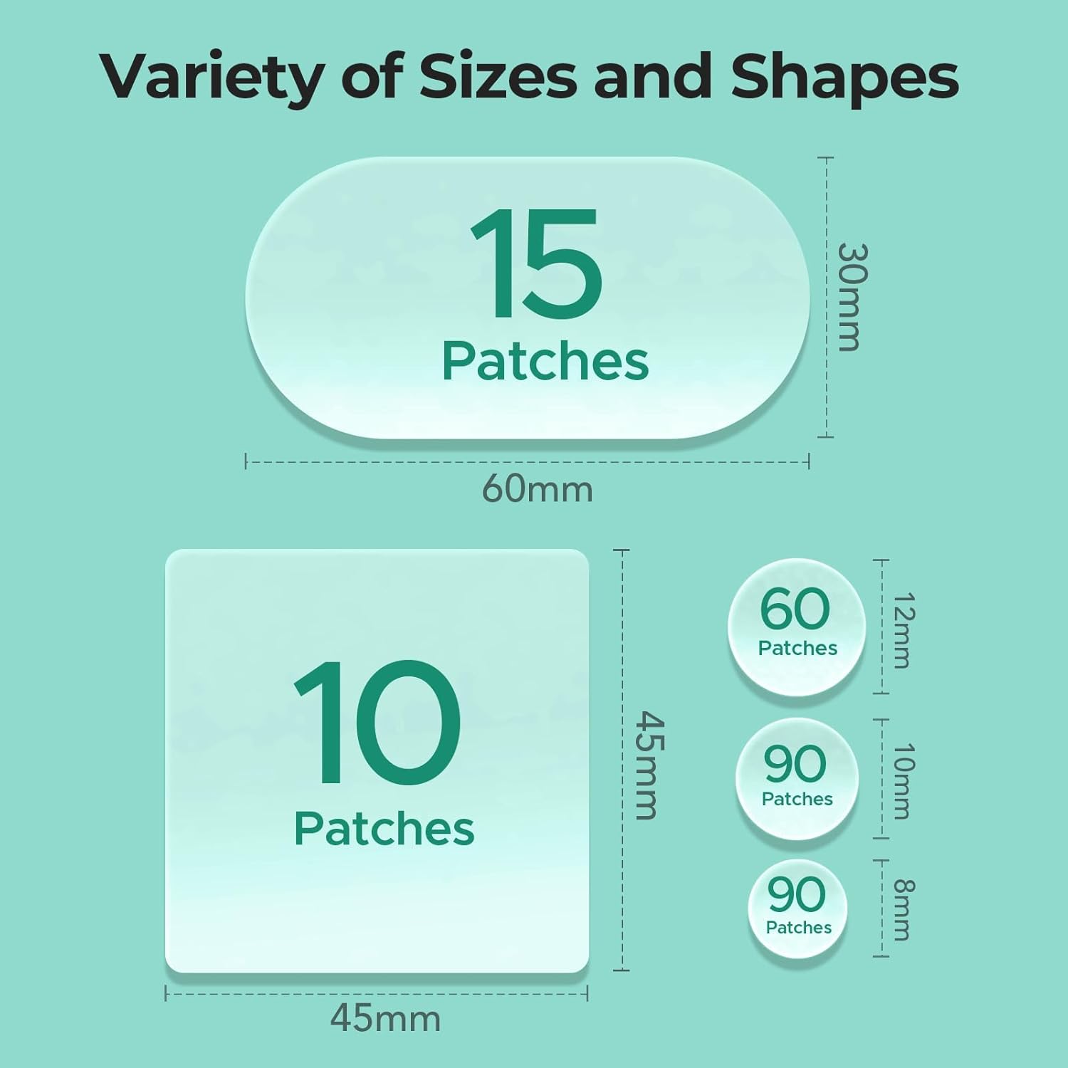 Detalle de TKTK Large Pimple Patches (XL Hydrocolloid) 265 Count for Face & Body Zits