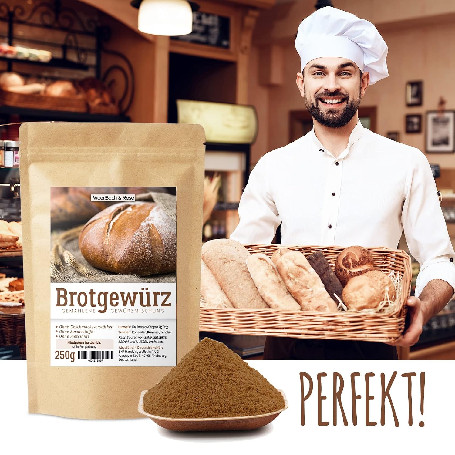 Detalle de Brotgewürz bayrische Art – Gourmetmischung 250 g mit Kümmel, Fenchel und Koriander