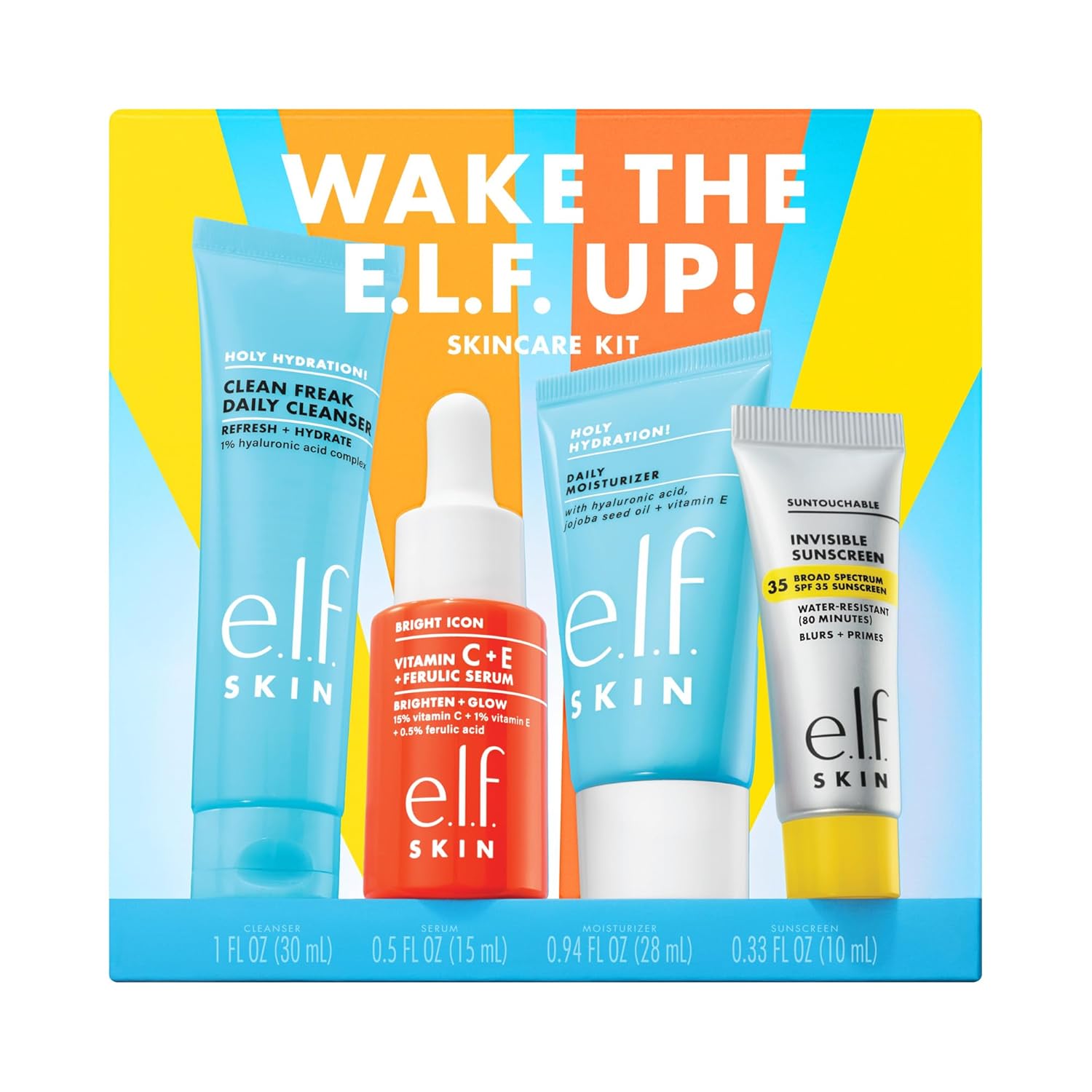 e.l.f. SKIN Wake the e.l.f. Up Skincare Kit 4pc