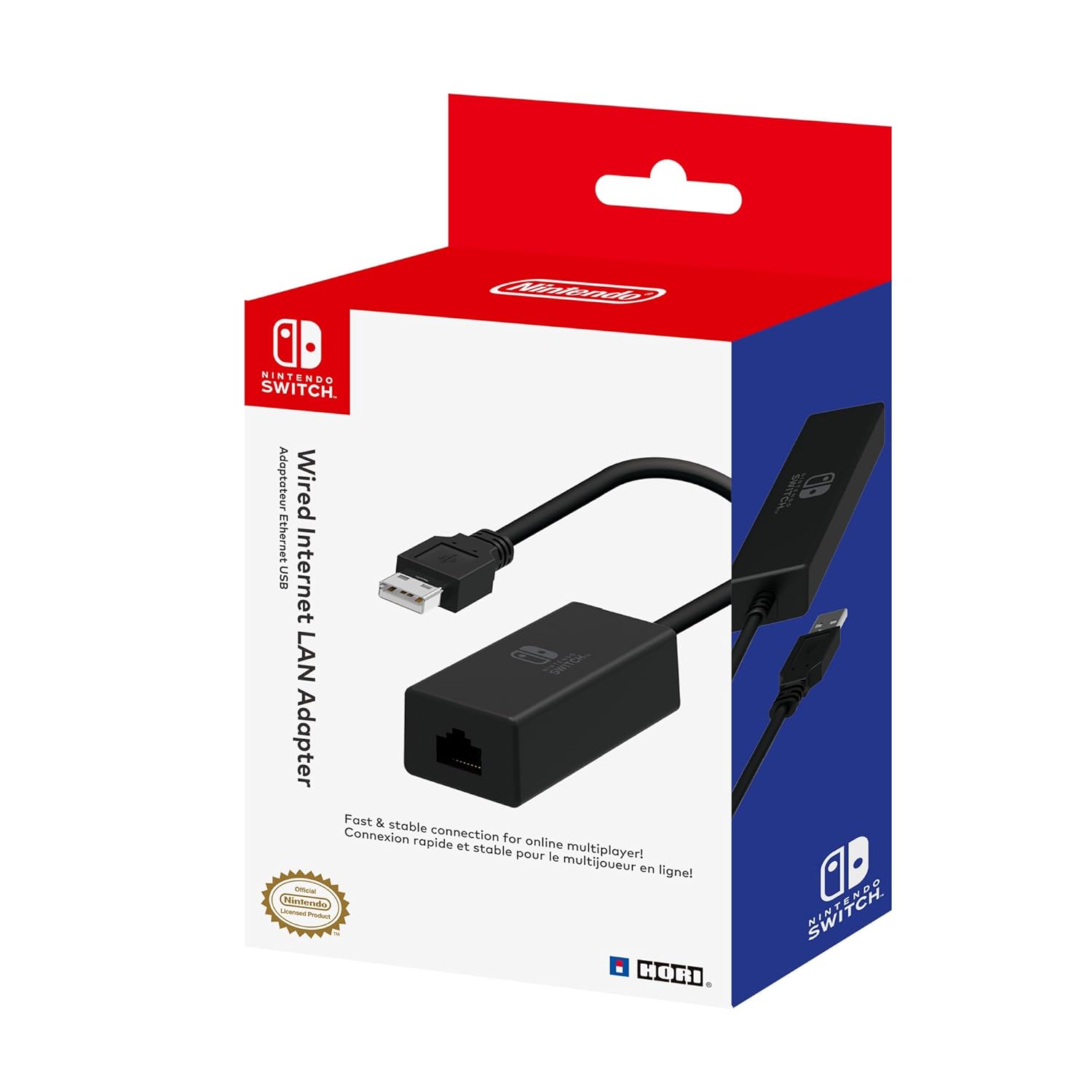 Detalle de Nintendo Switch Wired Internet LAN Adapter by HORI (Officially Licensed) with Case