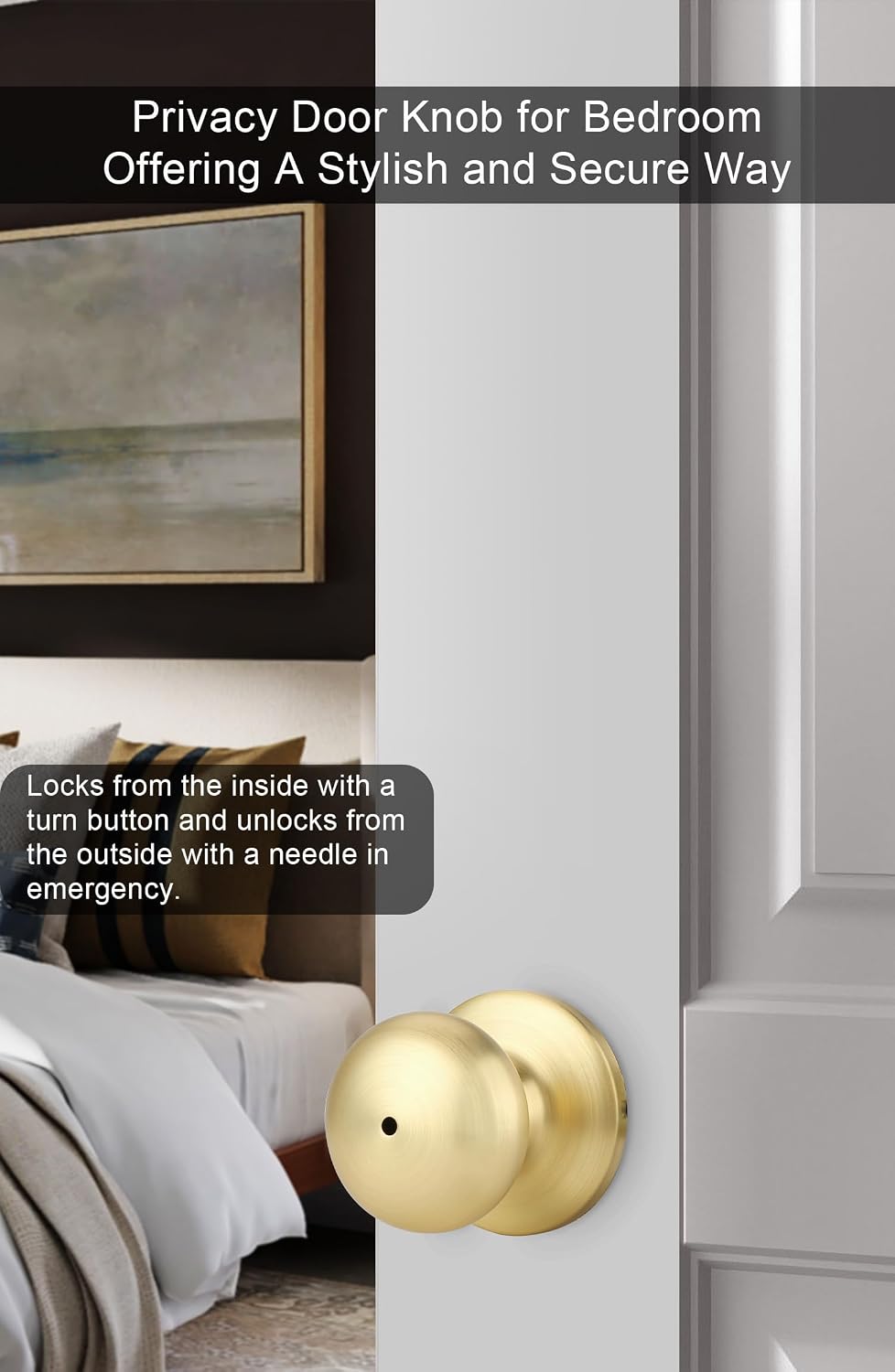 Detalle de Goldenwarm Privacy Door Knobs, 6-Pack