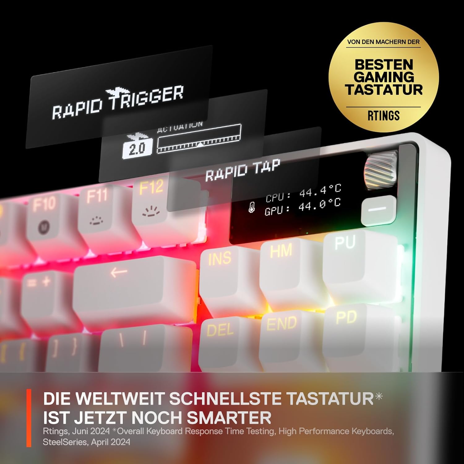 Thumbnail 1 de SteelSeries Apex Pro TKL Gen 3 White – OmniPoint 3.0 Tastatur mit regulierbaren Hall-Effekt-Switches