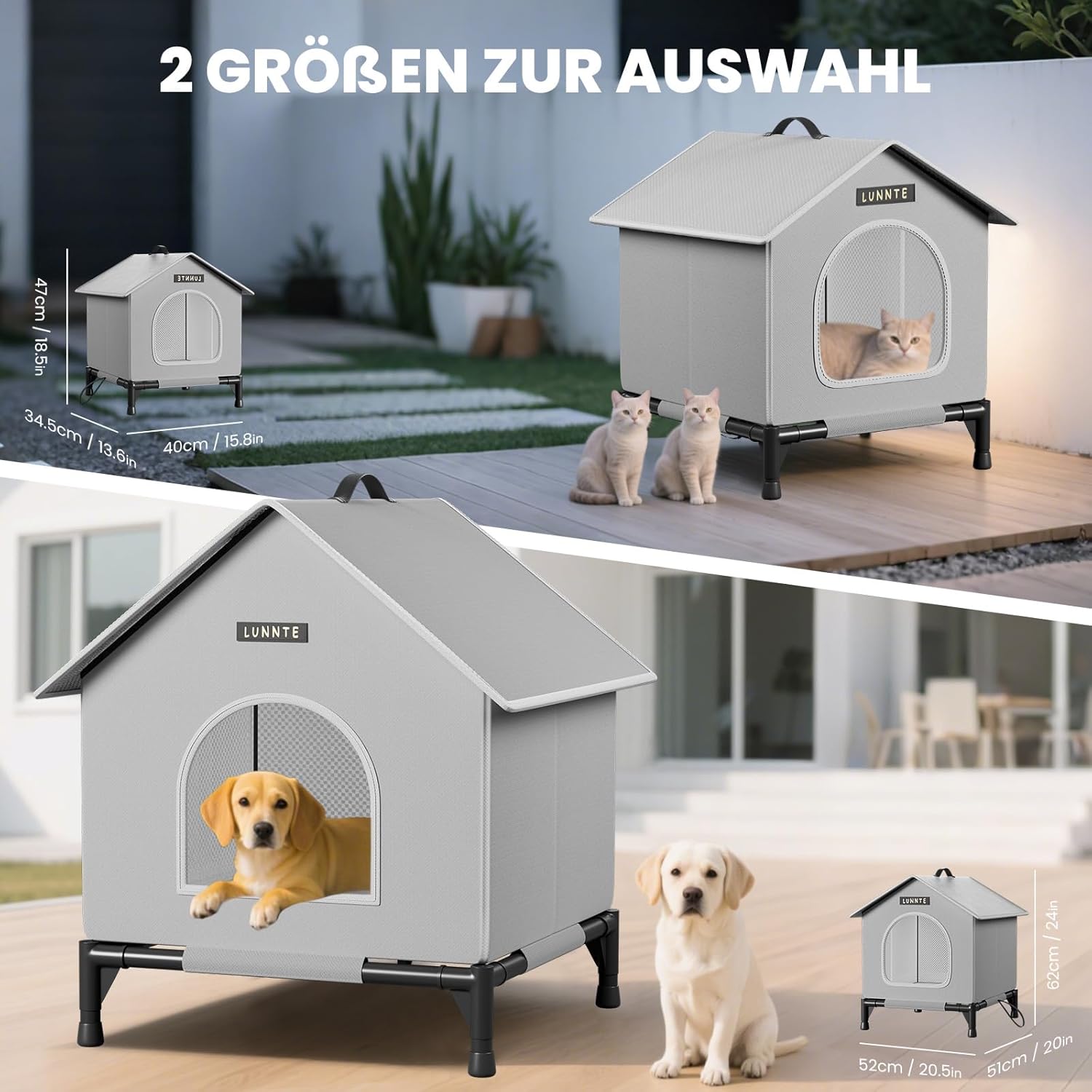 Thumbnail 6 de Wasserdichtes Outdoor Katzenhaus mit Türvorhang – 4-Jahreszeiten Modell (34x40x47 cm, Grau) von „Wasserdichtes Outdoor Katzenhaus“